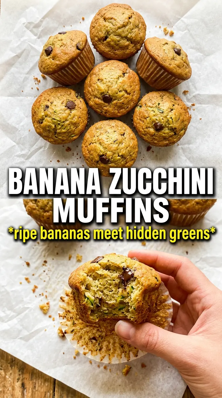 Banana Zucchini Muffins golden moist breakfast