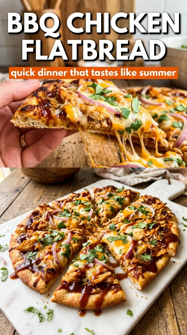 BBQ chicken flatbread smoky cheesy