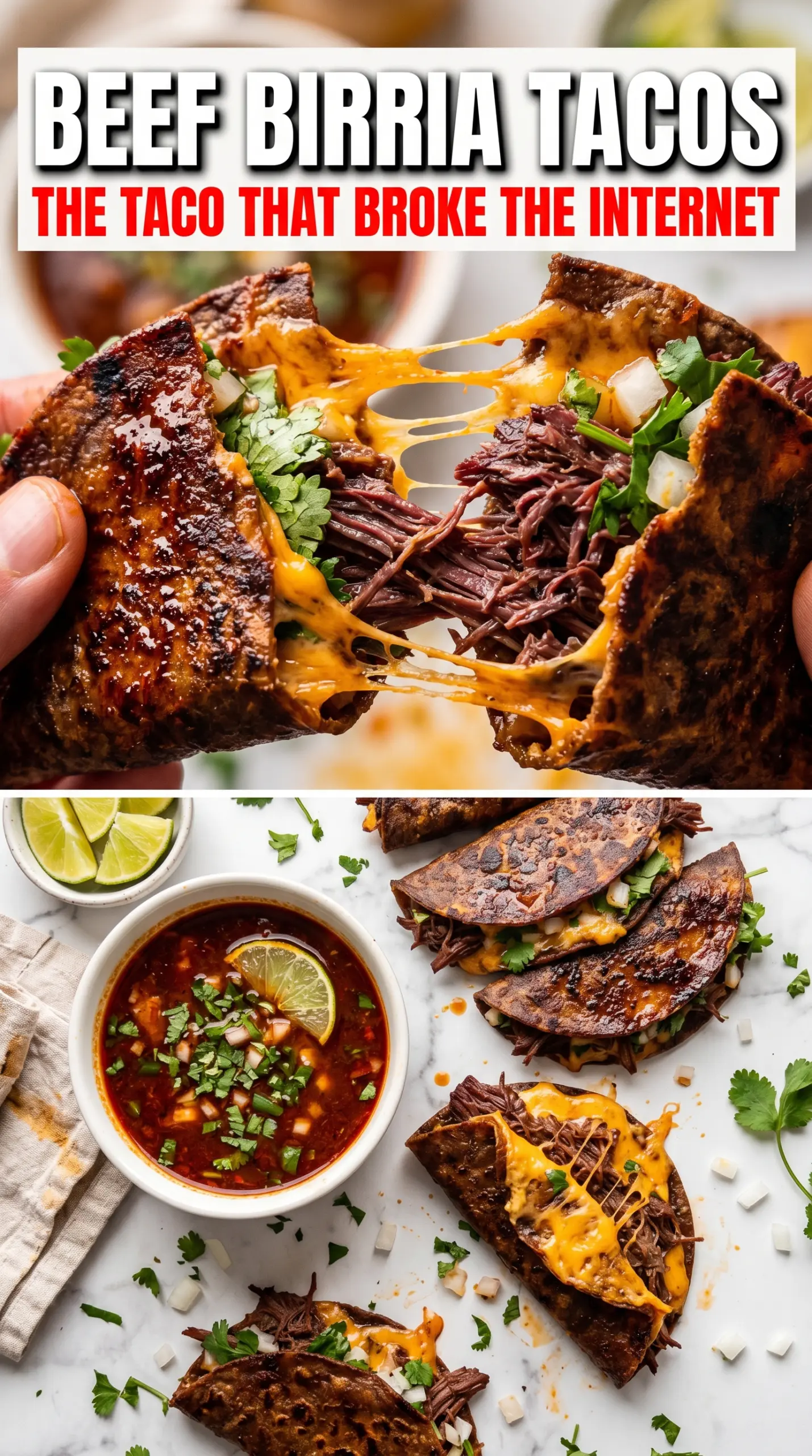 Slow cooked birria with rich consomé sauce