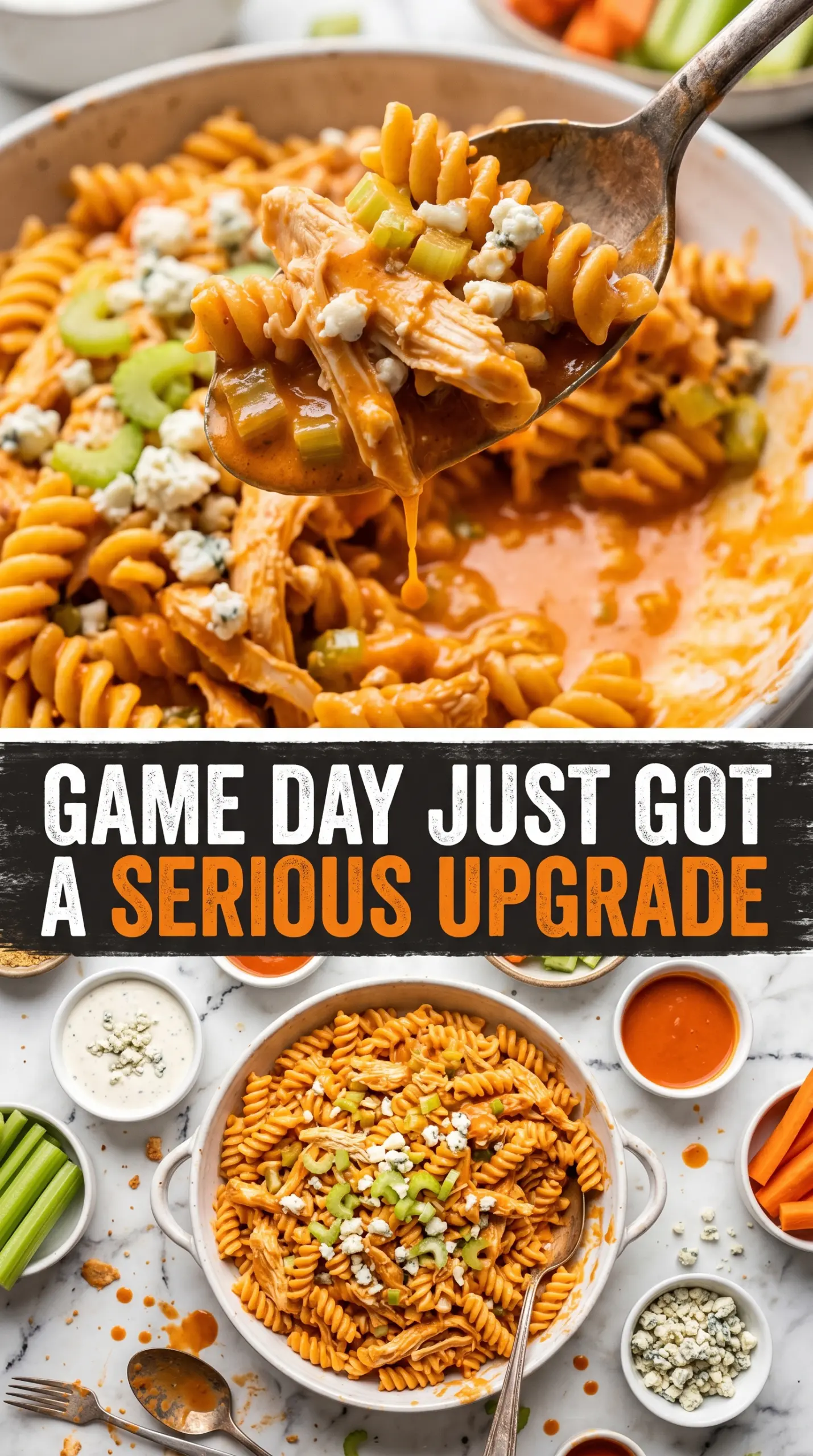 Buffalo Chicken Pasta Salad creamy spicy crunchy