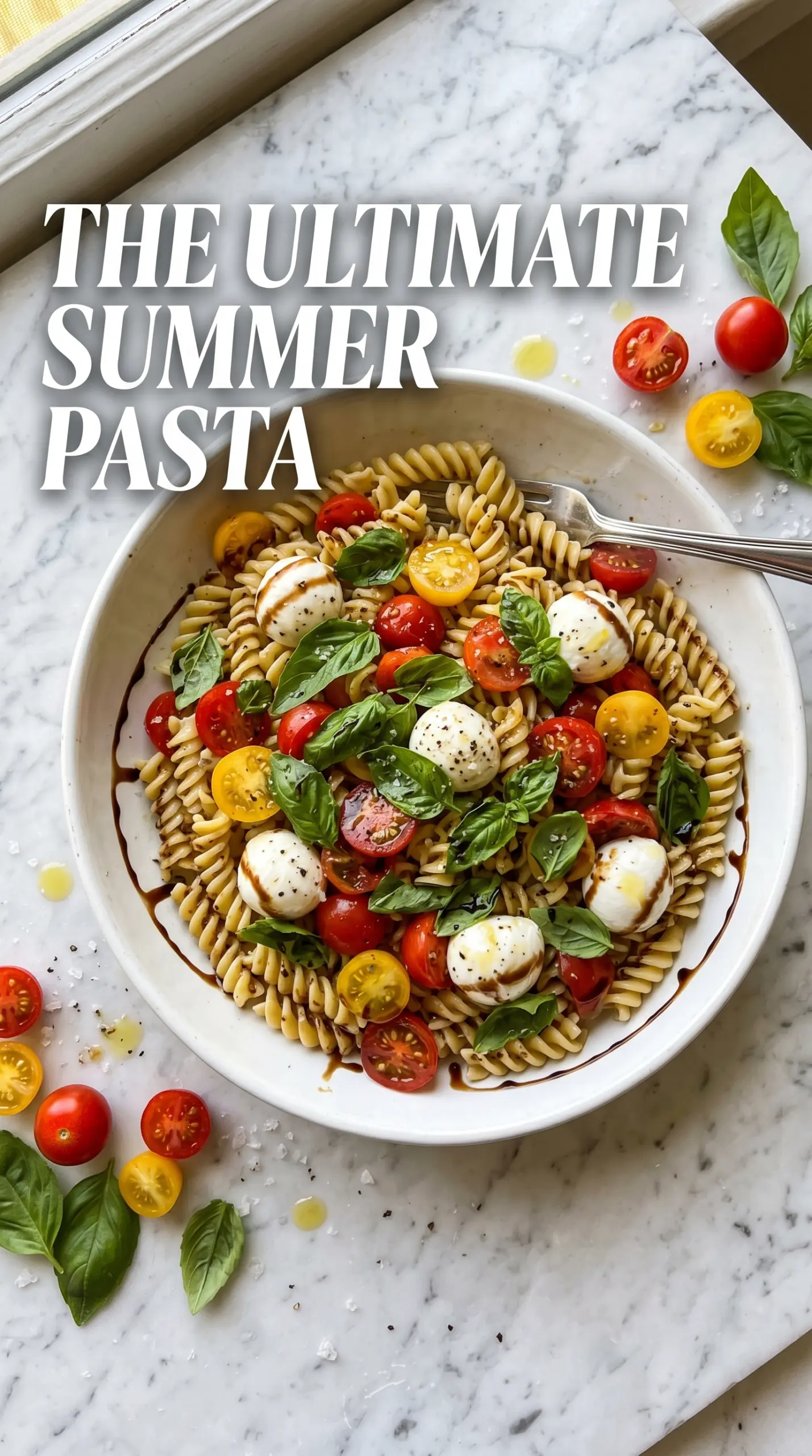 Caprese pasta salad fresh vibrant