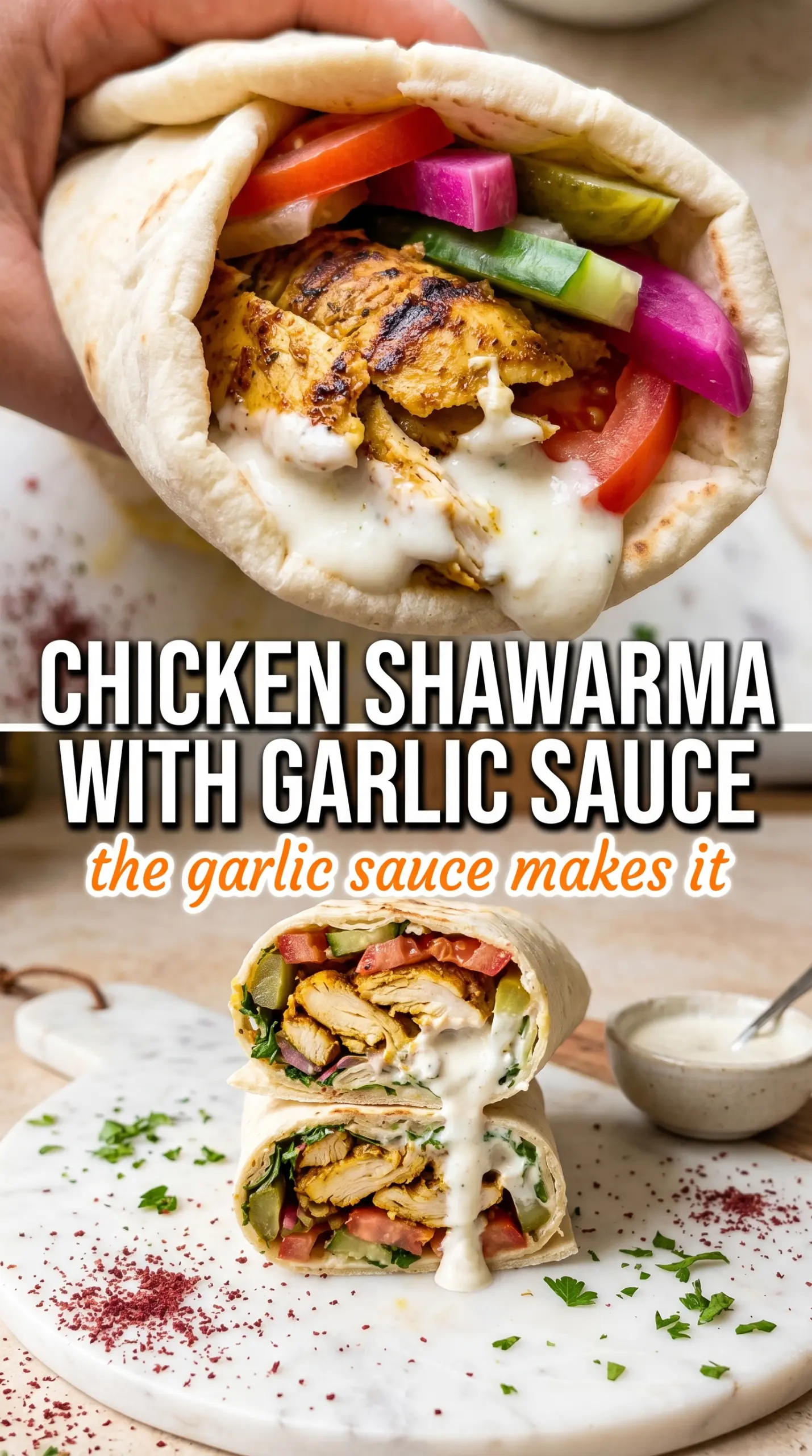 Spiced chicken with creamy garlic sauce
