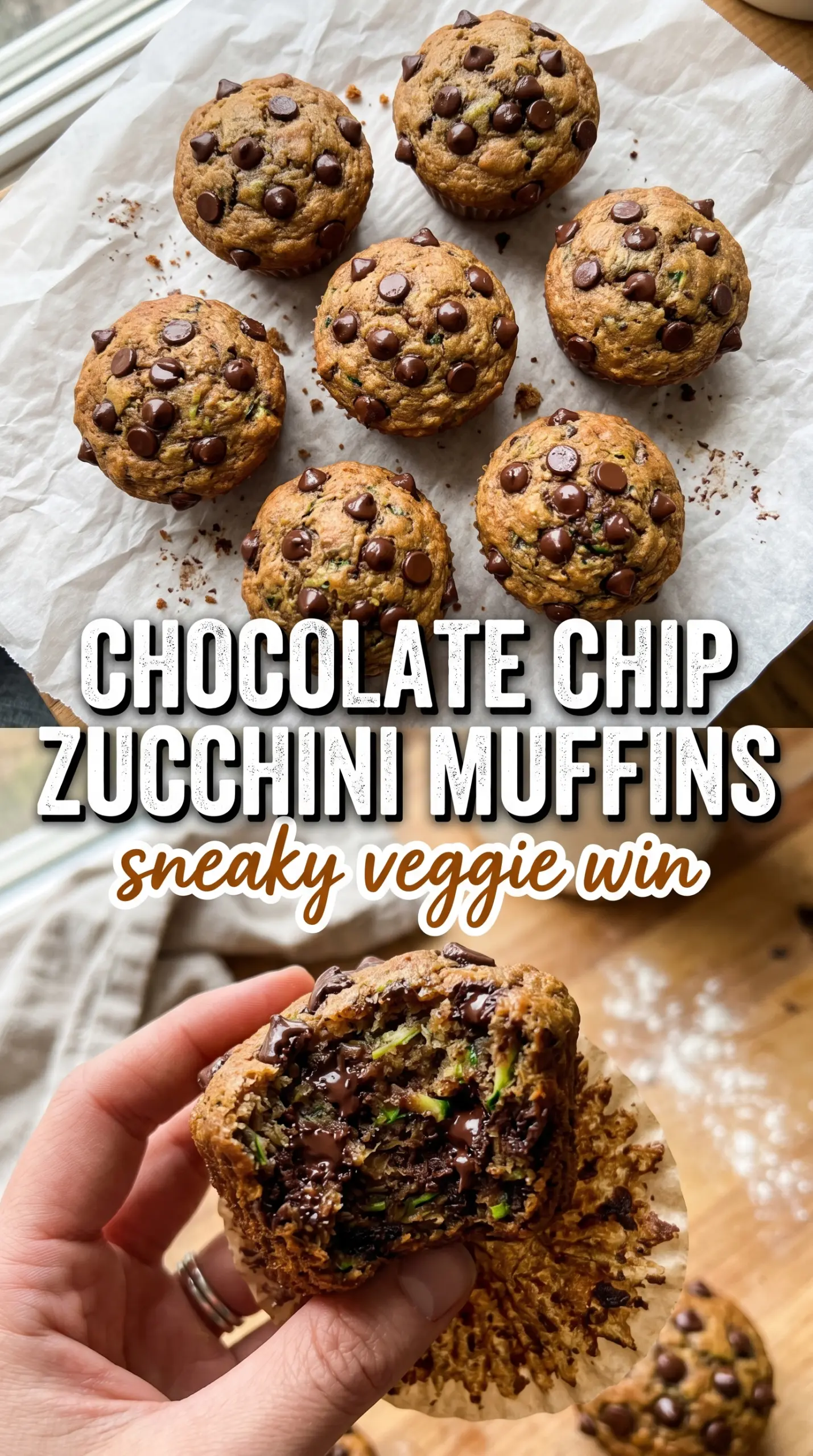 Chocolate Chip Zucchini Muffins moist tender