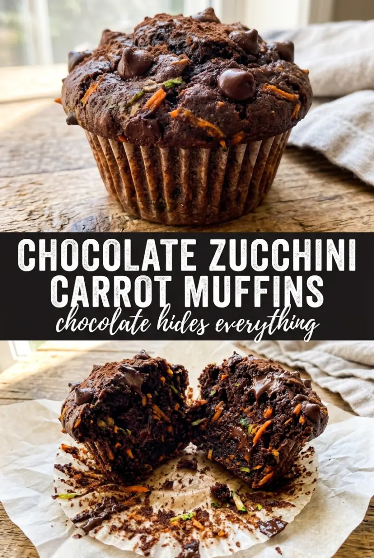 Chocolate Zucchini Carrot Muffins