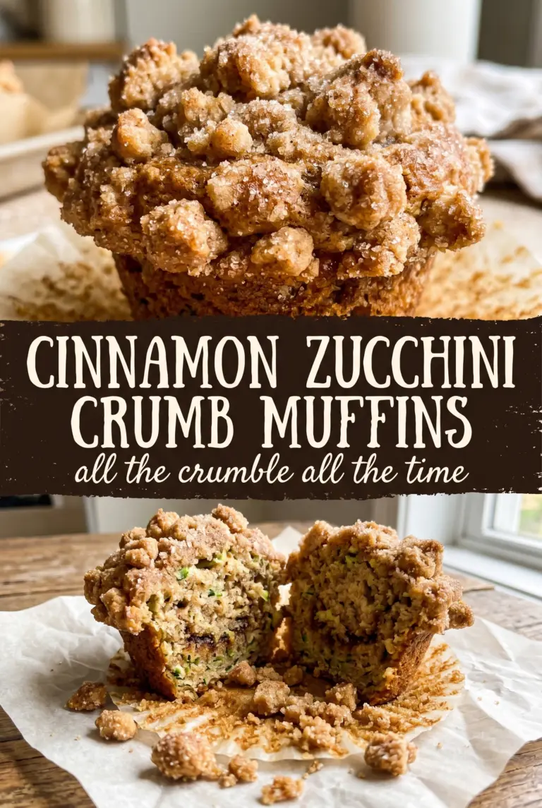 Cinnamon Zucchini Crumb Muffins