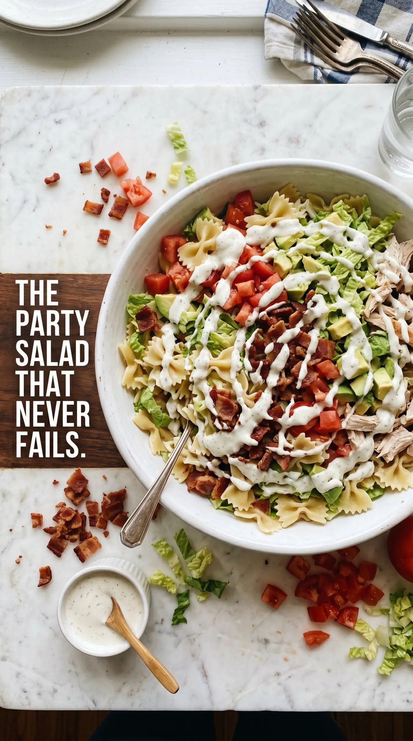 Club Chicken Pasta Salad creamy bacon tomato