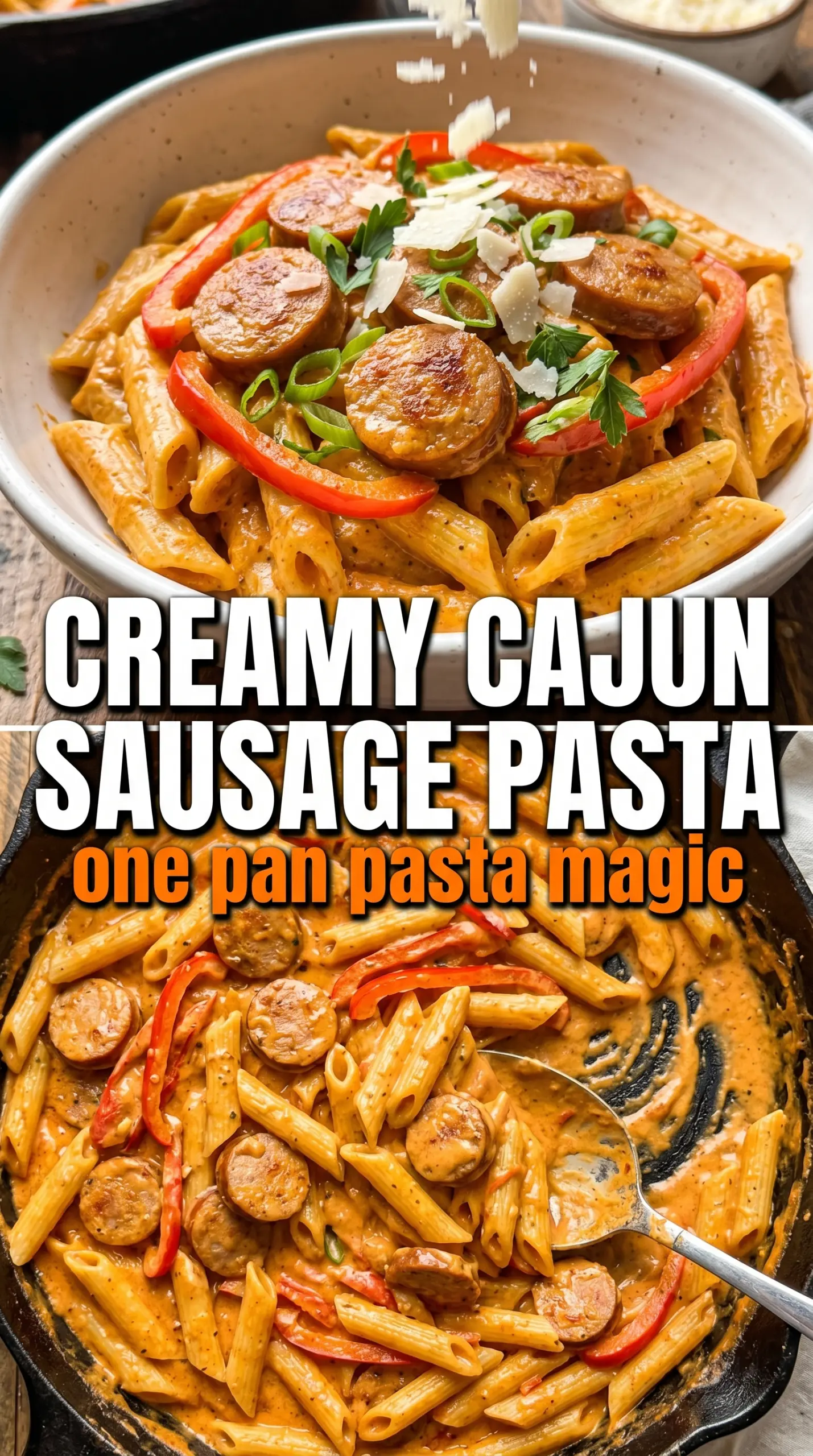 Creamy Cajun sausage pasta smoky creamy