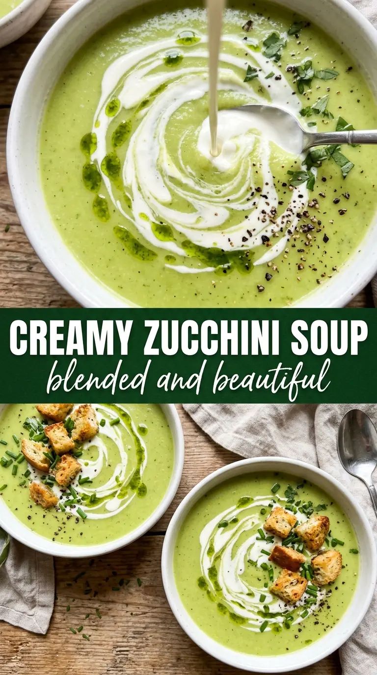 Creamy Zucchini Soup velvety pale green