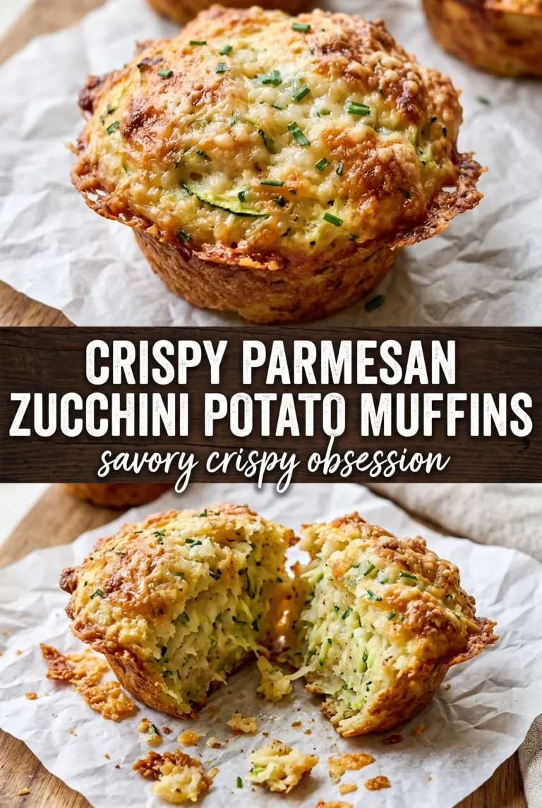 Crispy Parmesan Zucchini Potato Muffins