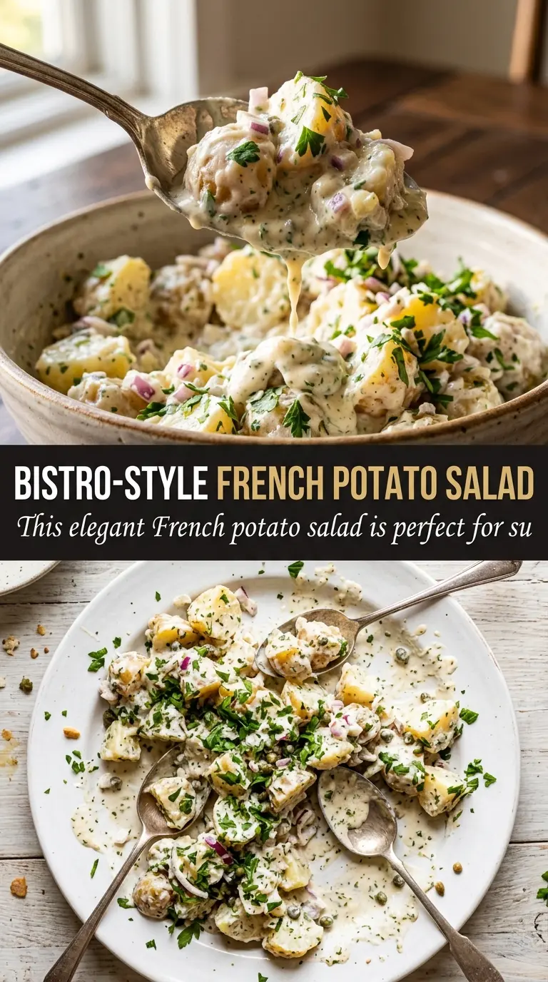 French Potato Salad with White Wine Vinaigrette creamy herb-forward