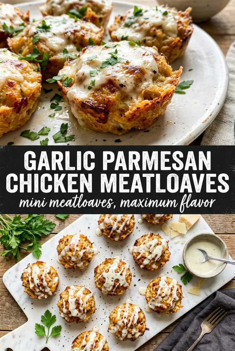 Garlic Parmesan Chicken Meatloaves