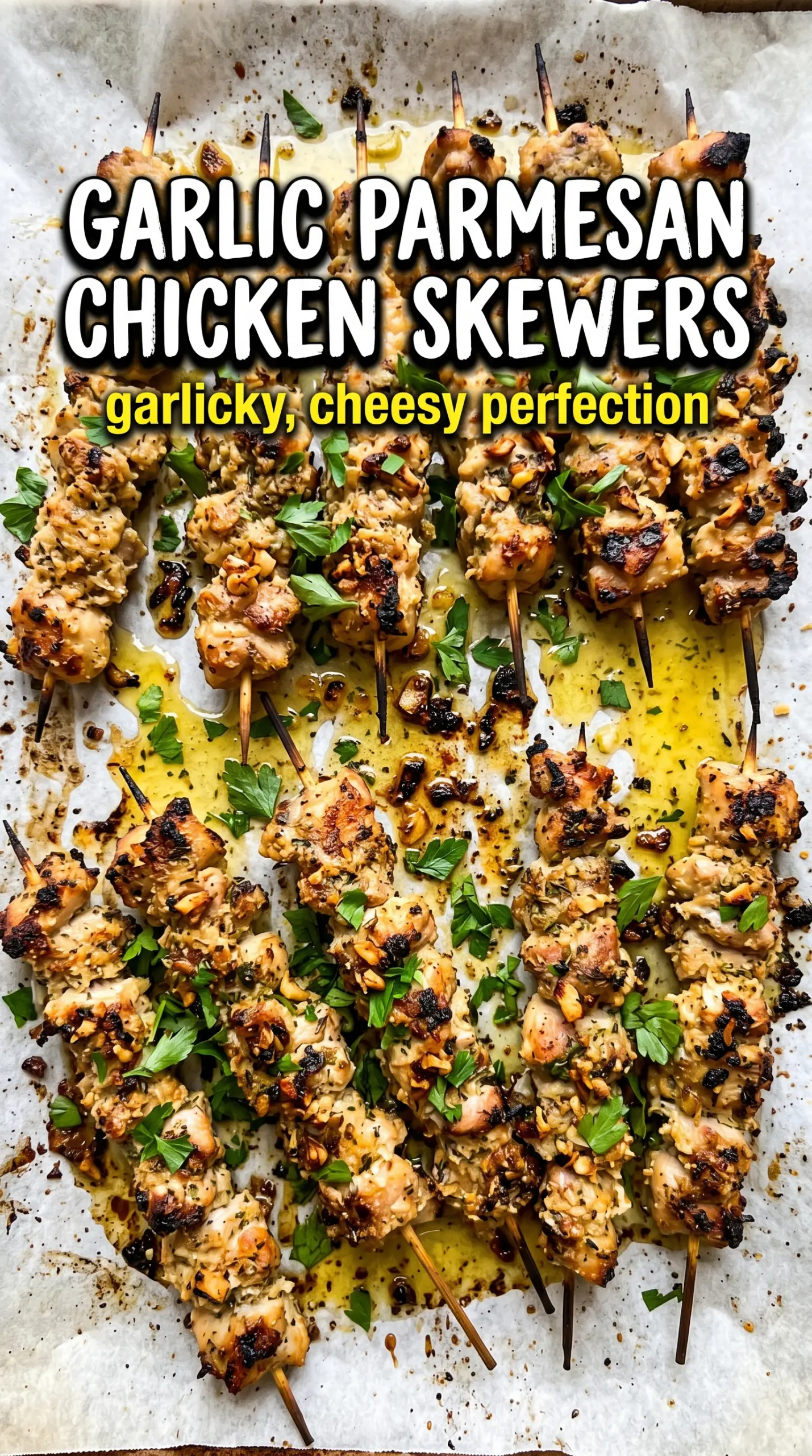 Garlic Parmesan Chicken Skewers grilled savory buttery