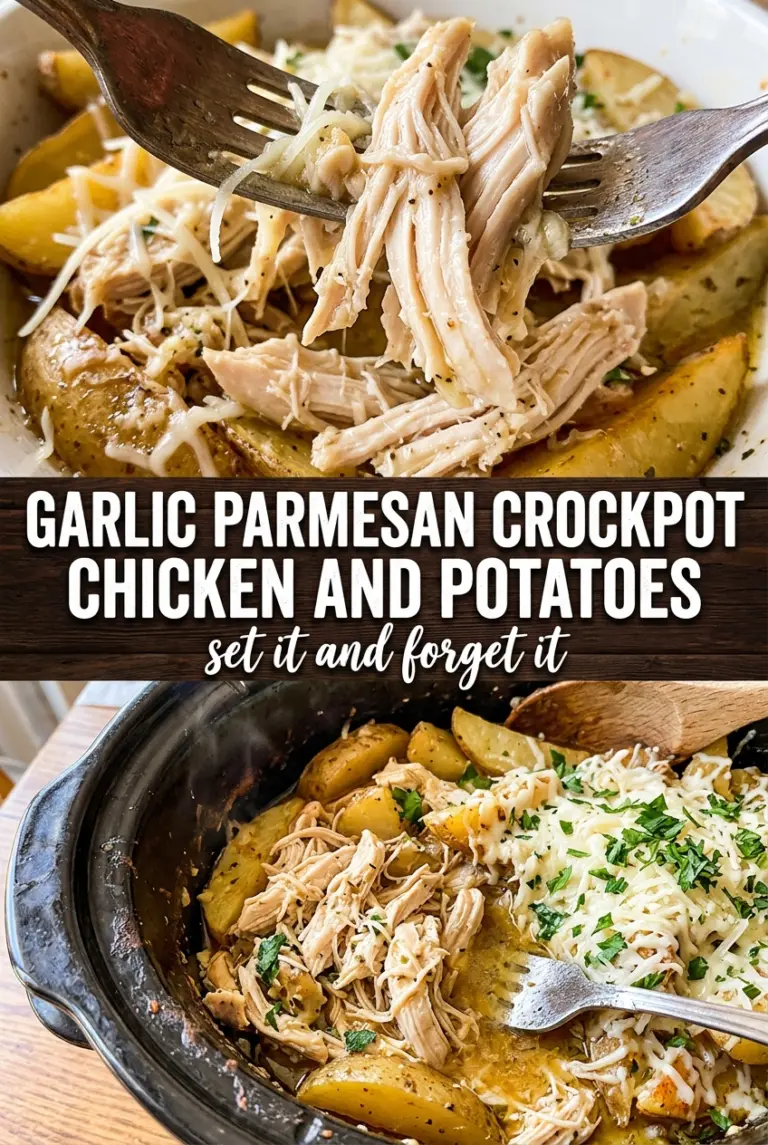 Garlic Parmesan Crockpot Chicken and Potatoes