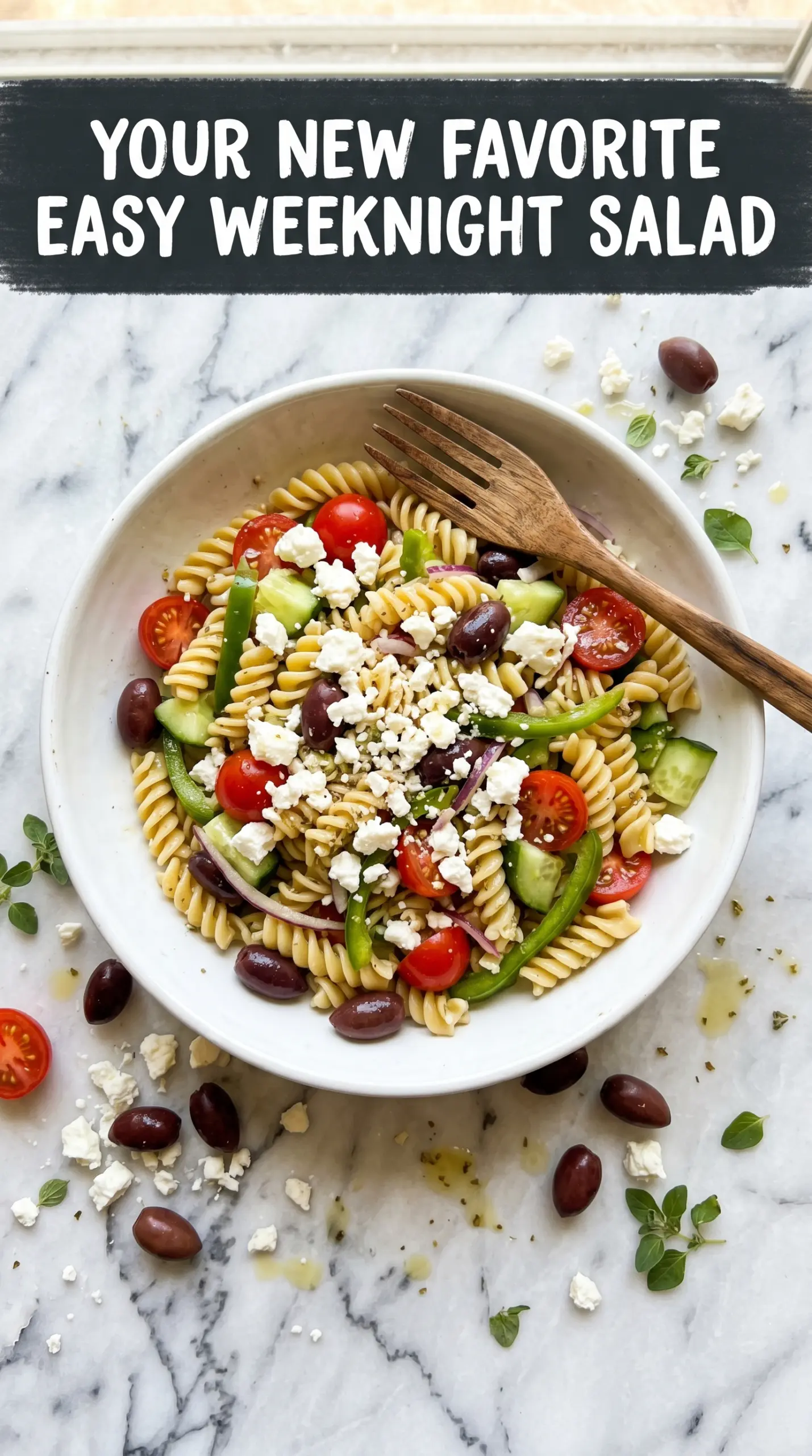 Greek Pasta Salad lemon oregano feta olives