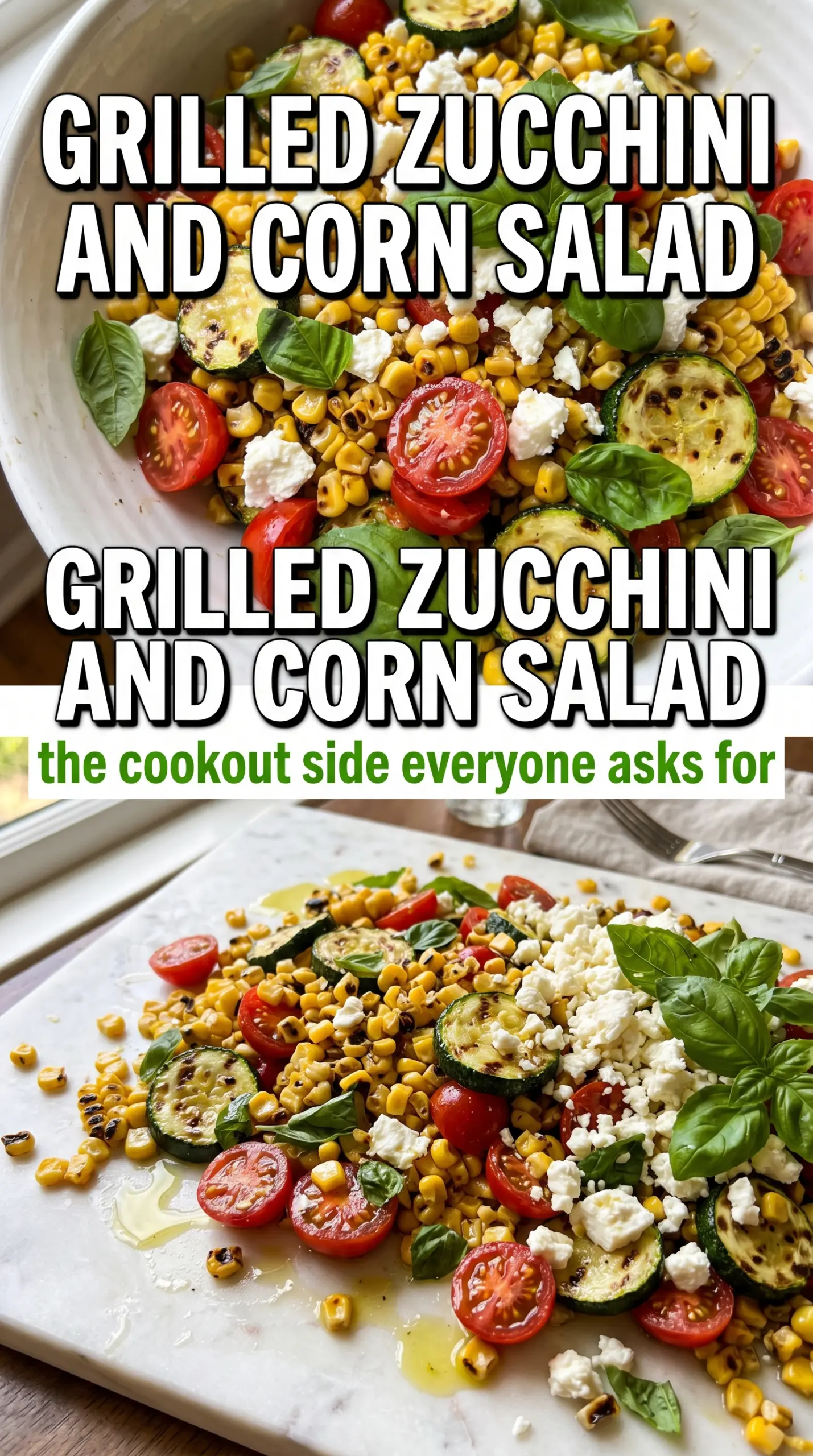 Grilled zucchini and corn salad smoky lime avocado