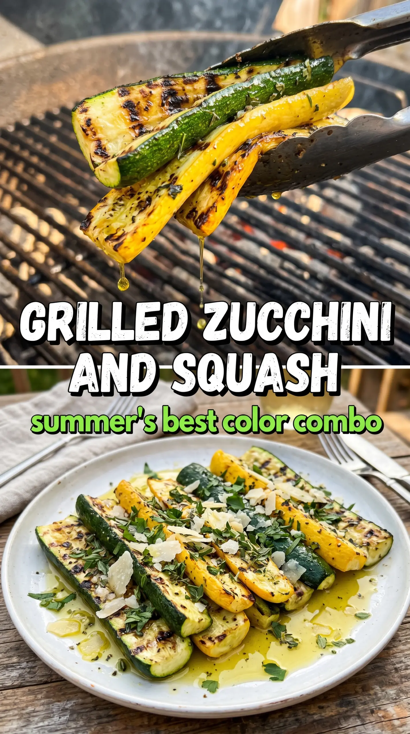grilled zucchini and squash smoky grill marks