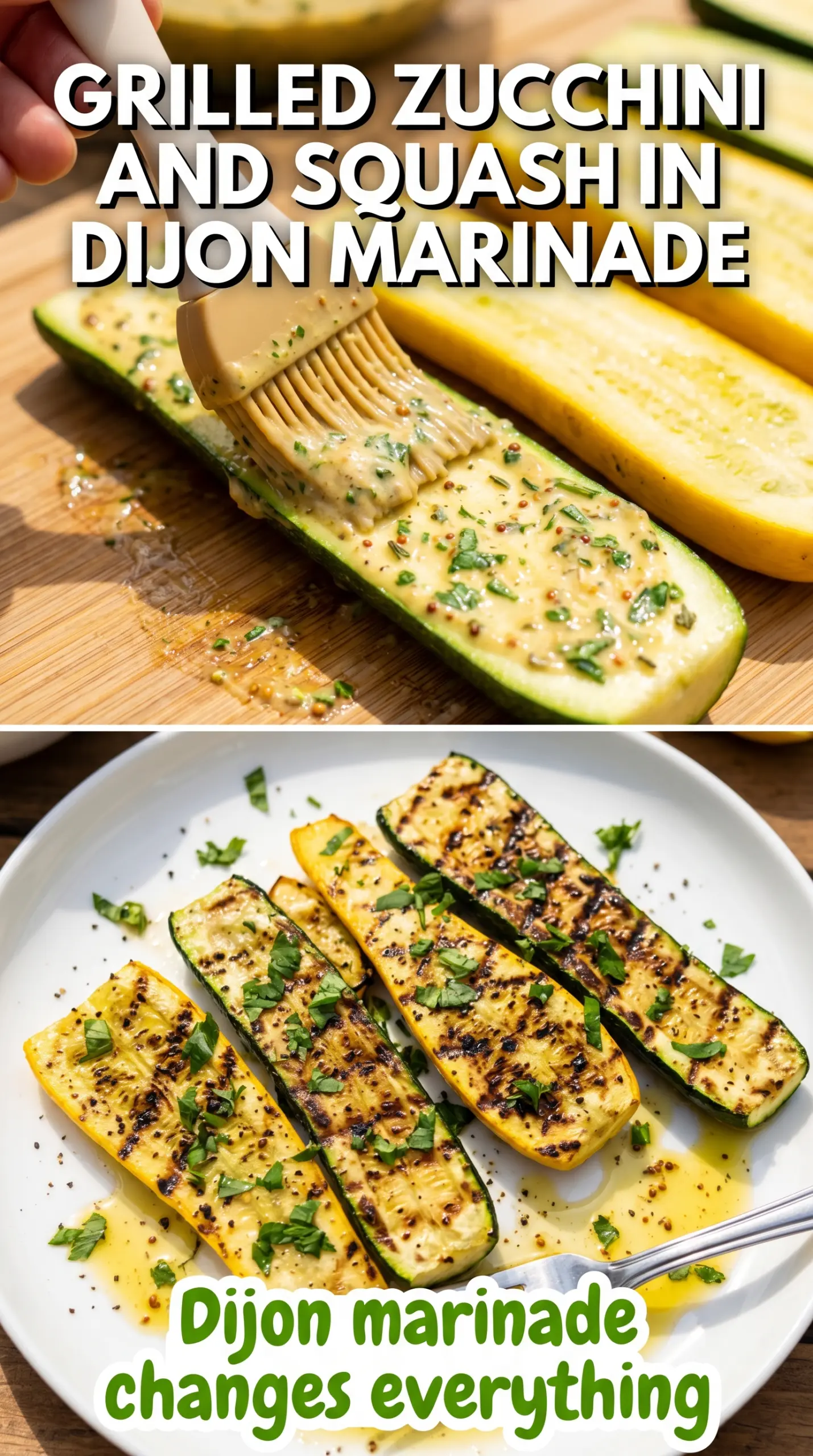 Grilled Zucchini and Squash in Dijon Marinade tangy charred glossy