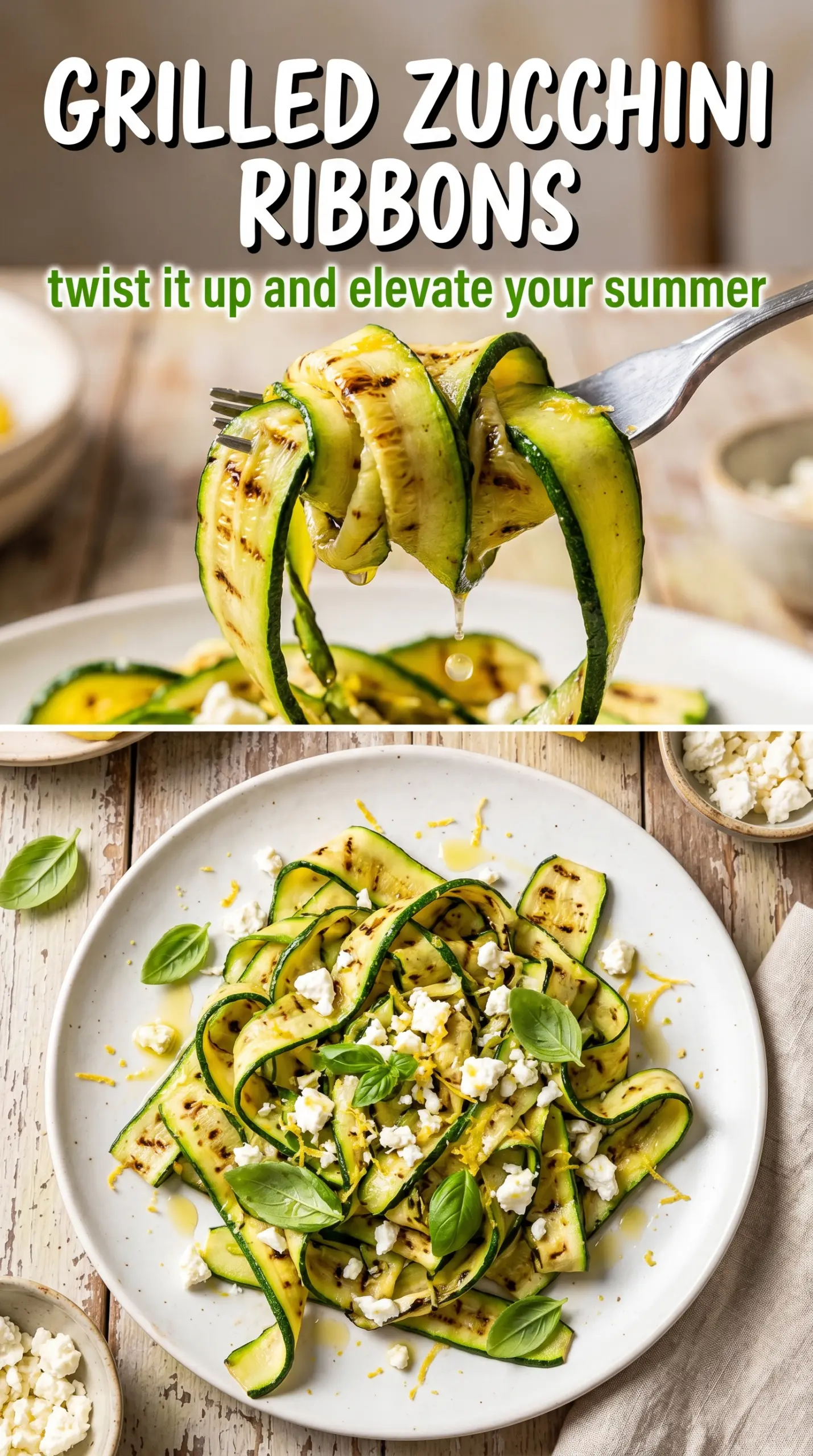 Grilled zucchini with char marks and glaze