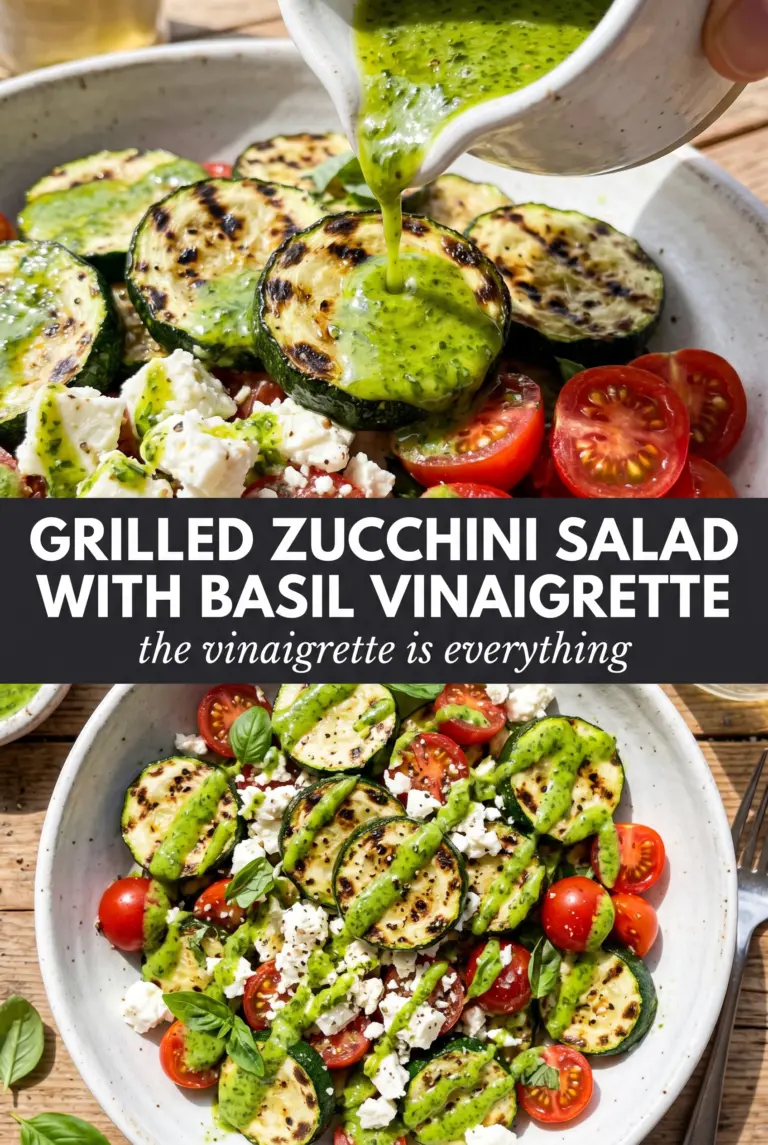 Grilled Zucchini Salad with Basil Vinaigrette