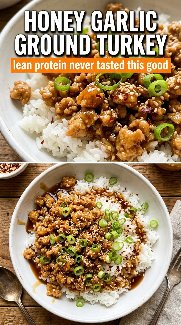 Honey Garlic Ground Turkey sticky glossy