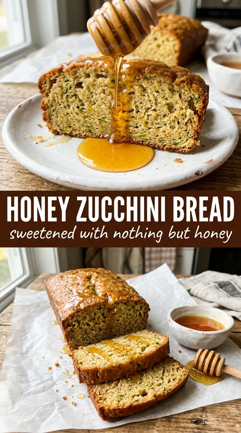 Honey zucchini bread golden glazed tender crumb