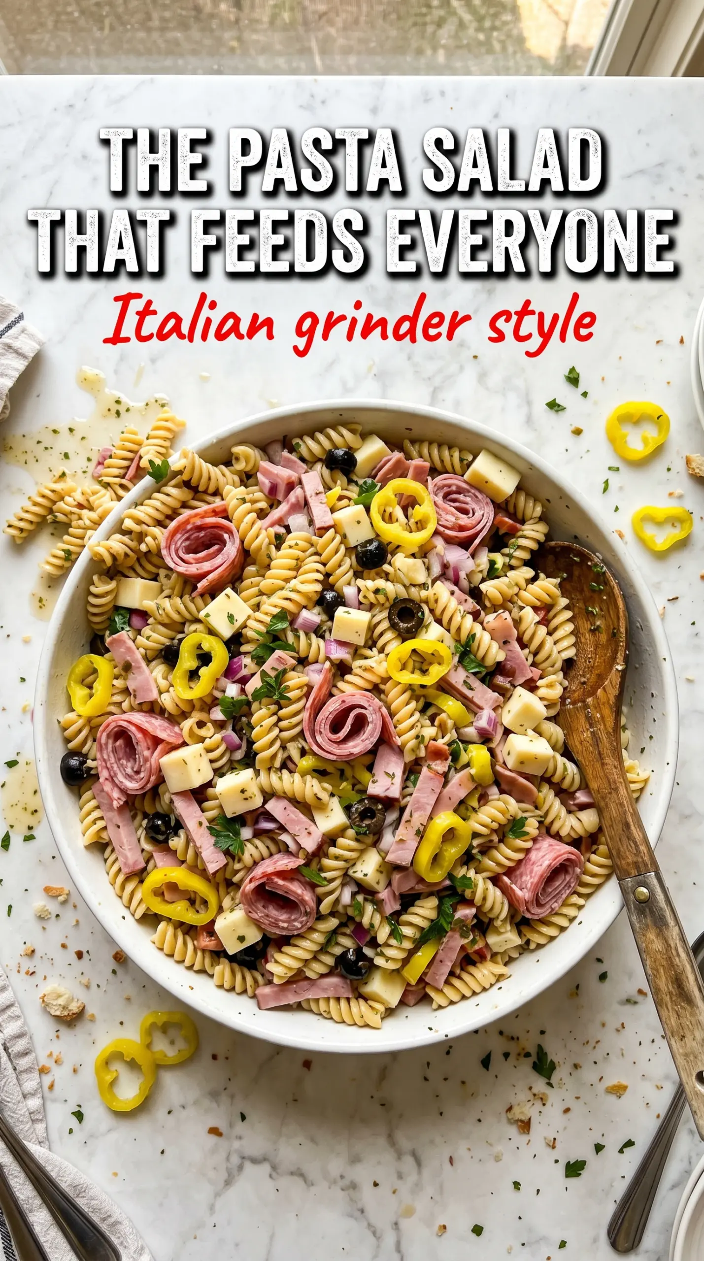 Italian Grinder Pasta Salad deli-style crunch