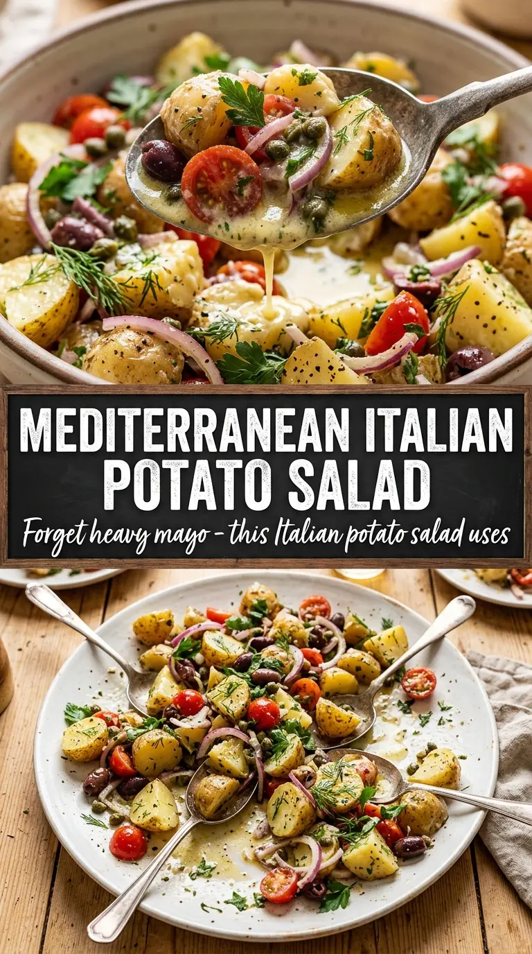 Italian Potato Salad with Salami, Mozzarella, and Italian Dressing fresh basil mozzarella