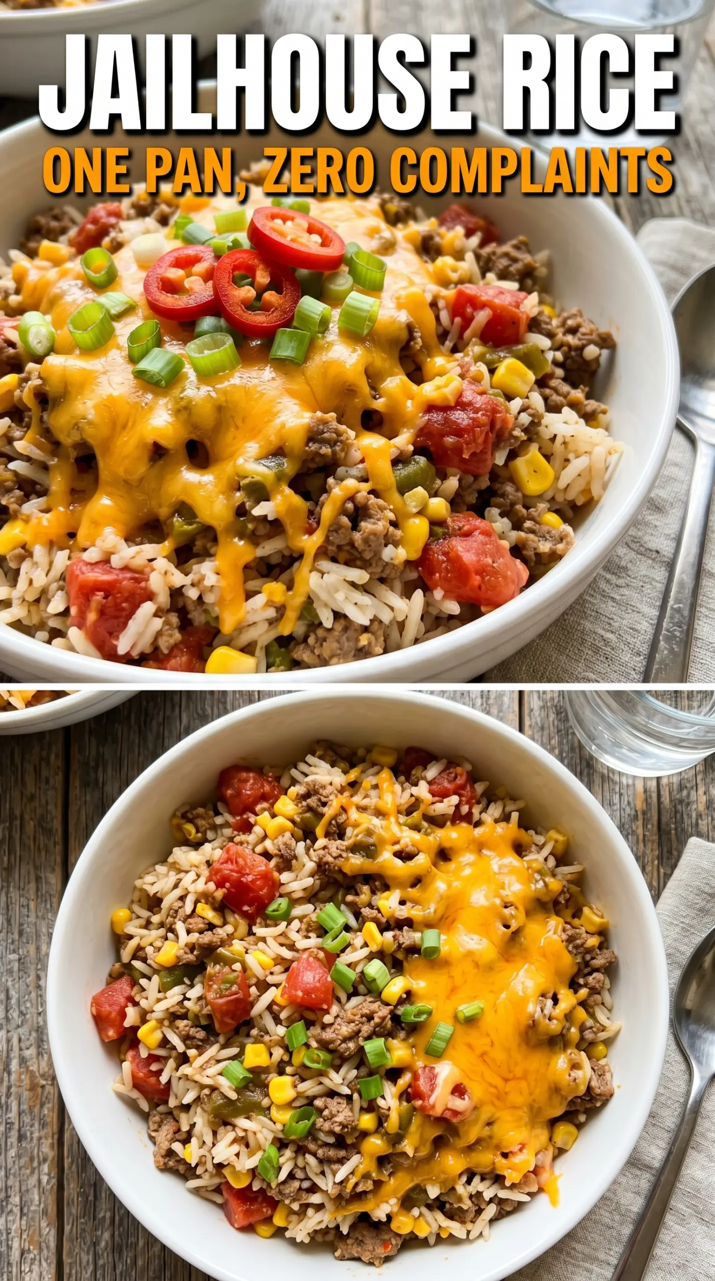 Jailhouse rice savory one-pot skillet