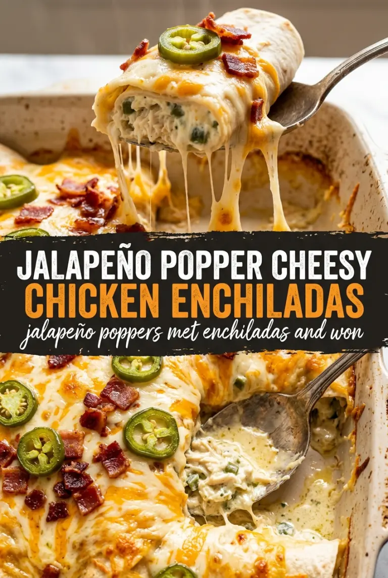 Jalapeño Popper Cheesy Chicken Enchiladas