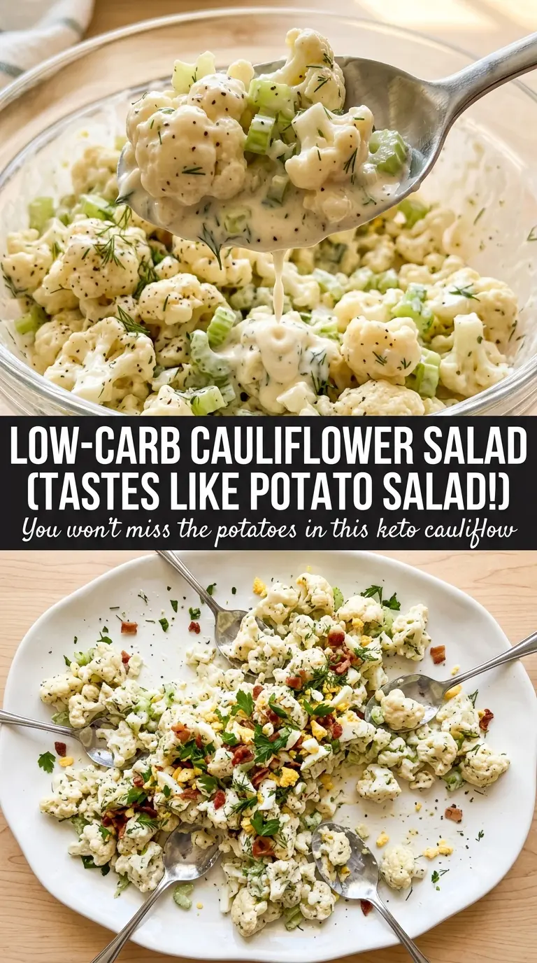 Keto Cauliflower Salad creamy low-carb