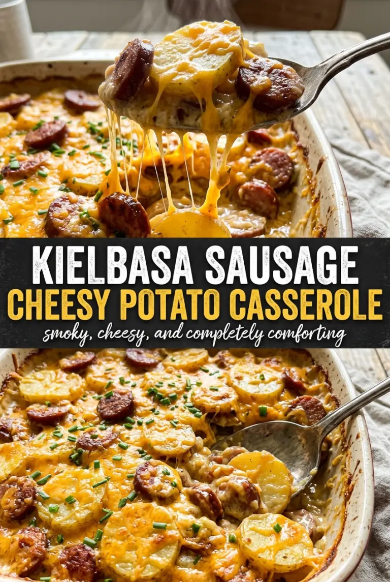Kielbasa Sausage Cheesy Potato Casserole