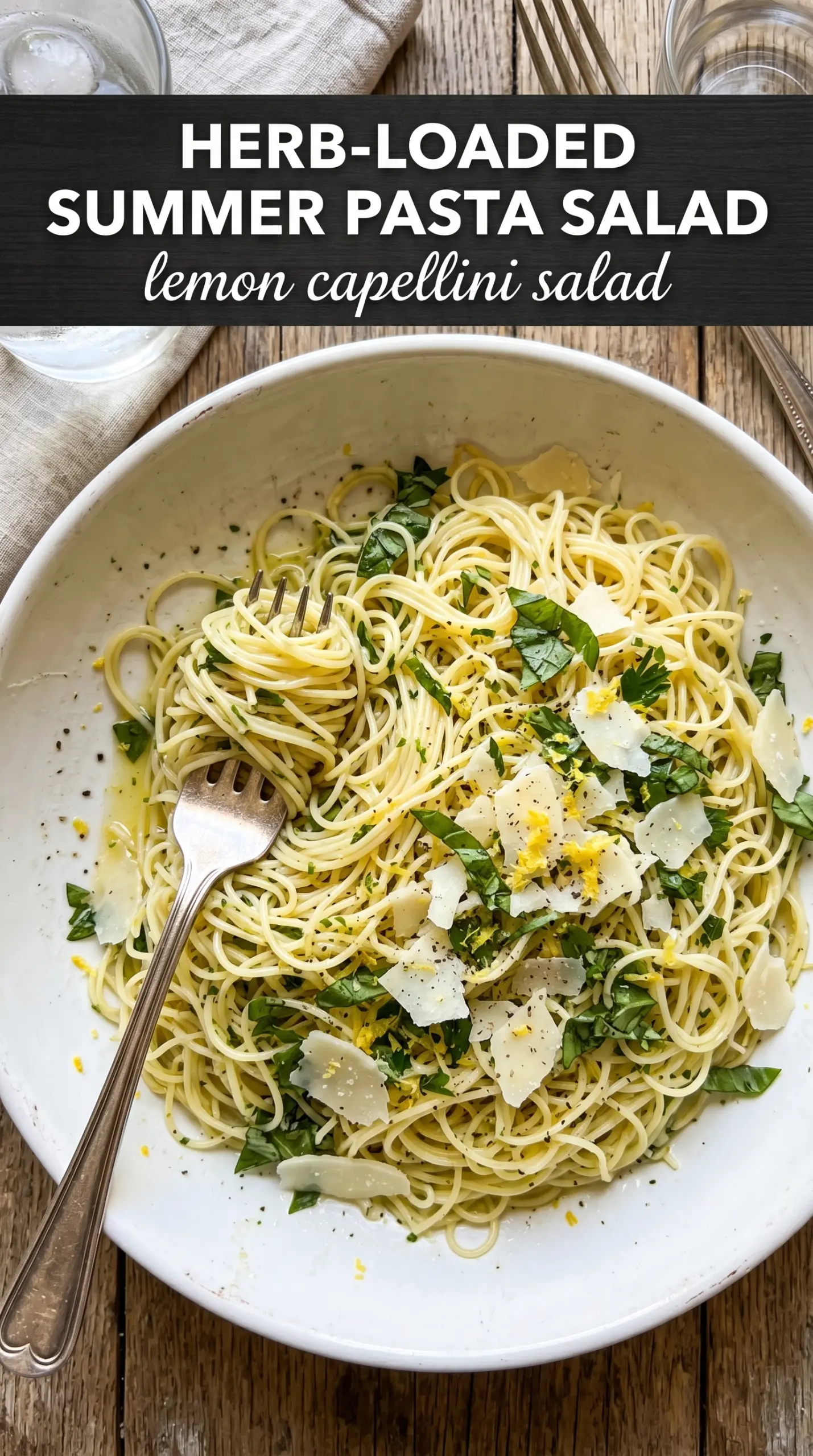 Lemon Capellini Salad bright fresh herbs