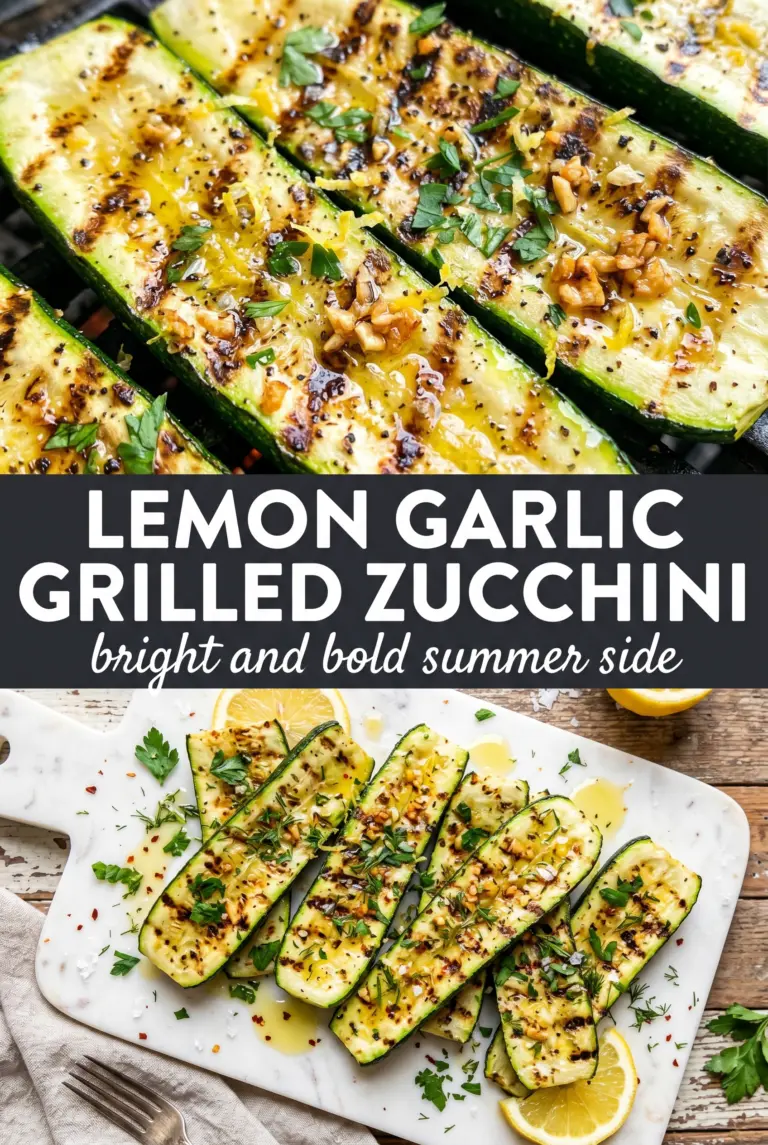 Lemon Garlic Grilled Zucchini