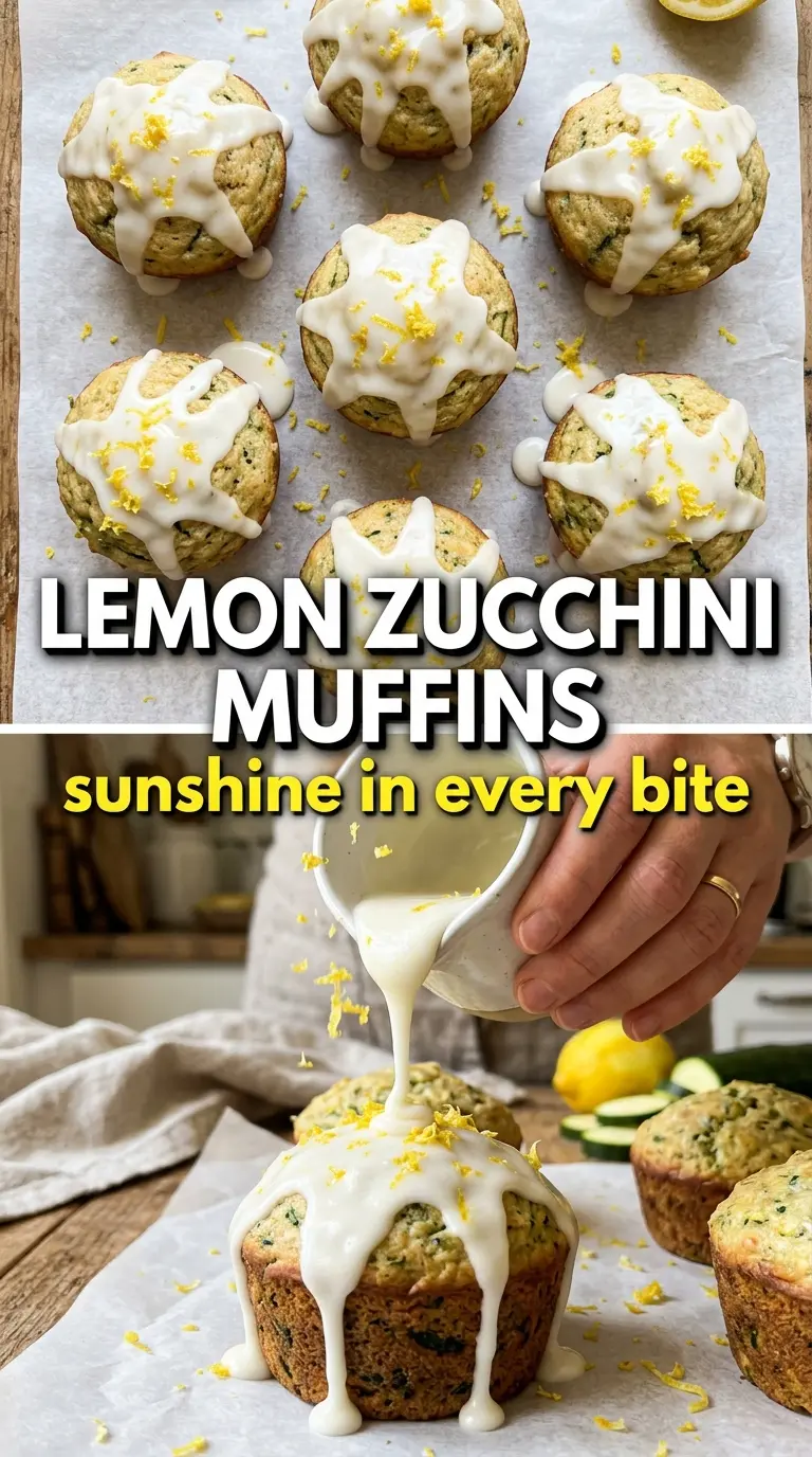 Lemon Zucchini Muffins bright glazed tender
