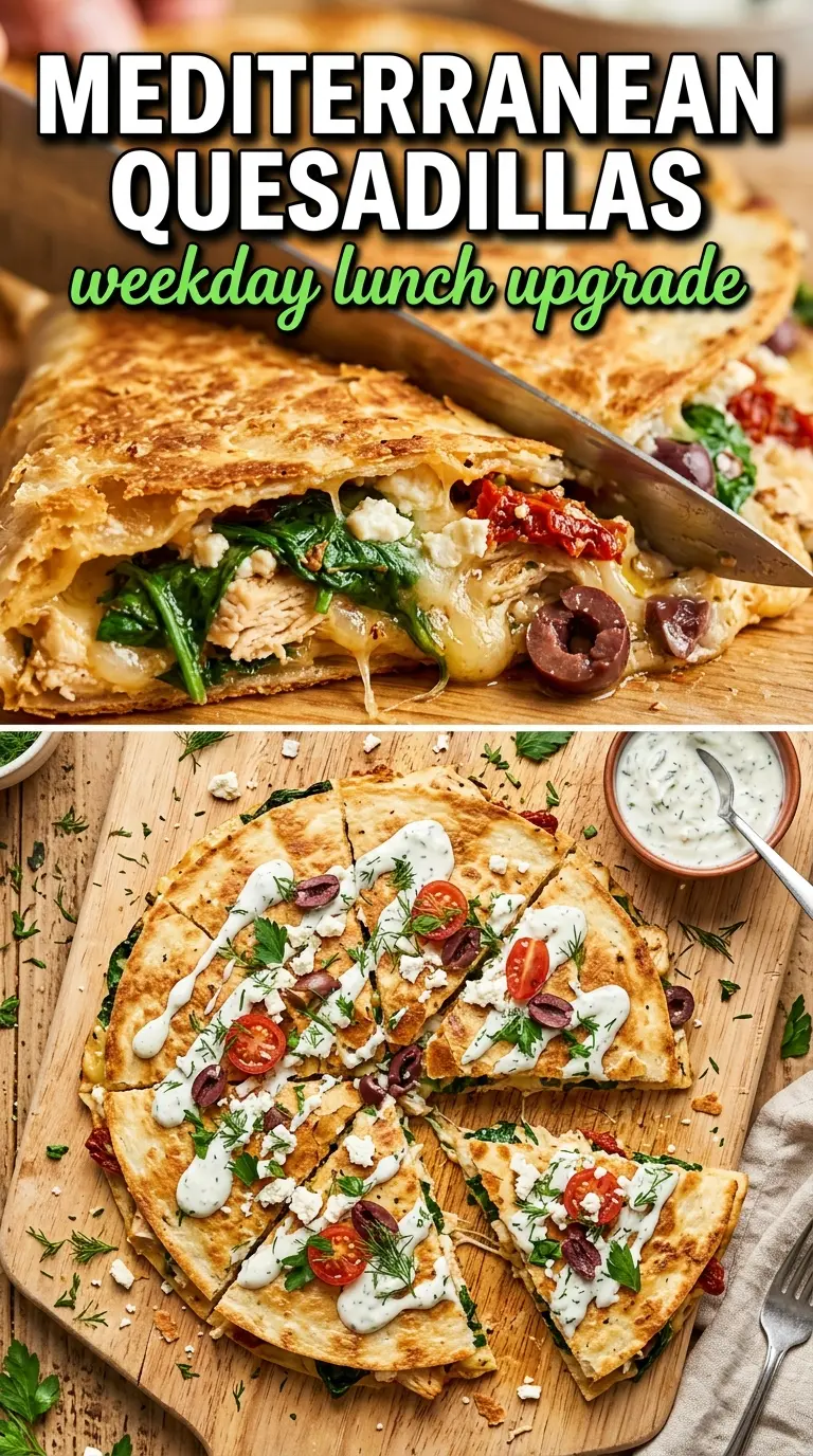 Mediterranean quesadillas crispy cheesy spinach