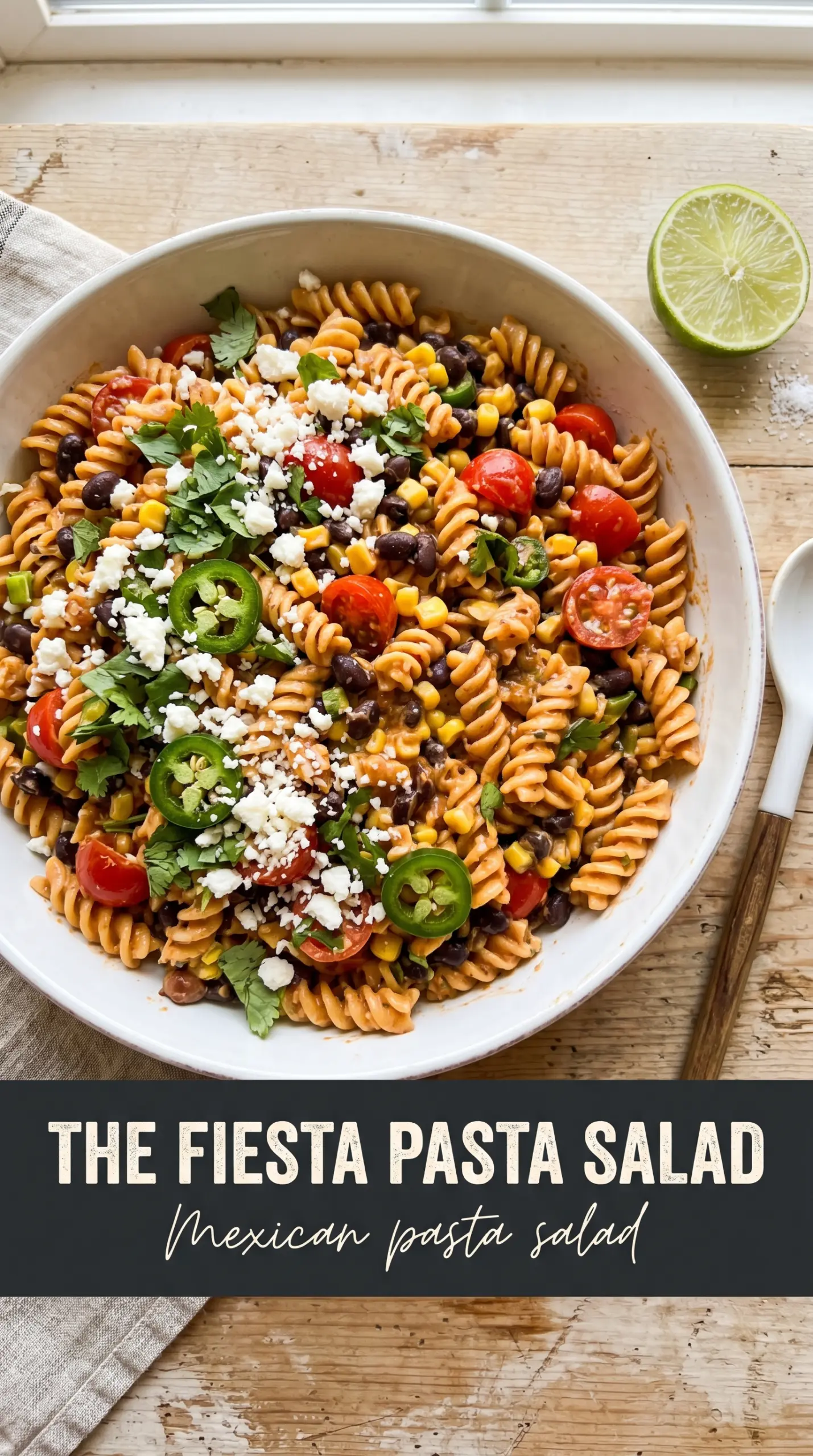 Mexican pasta salad colorful creamy