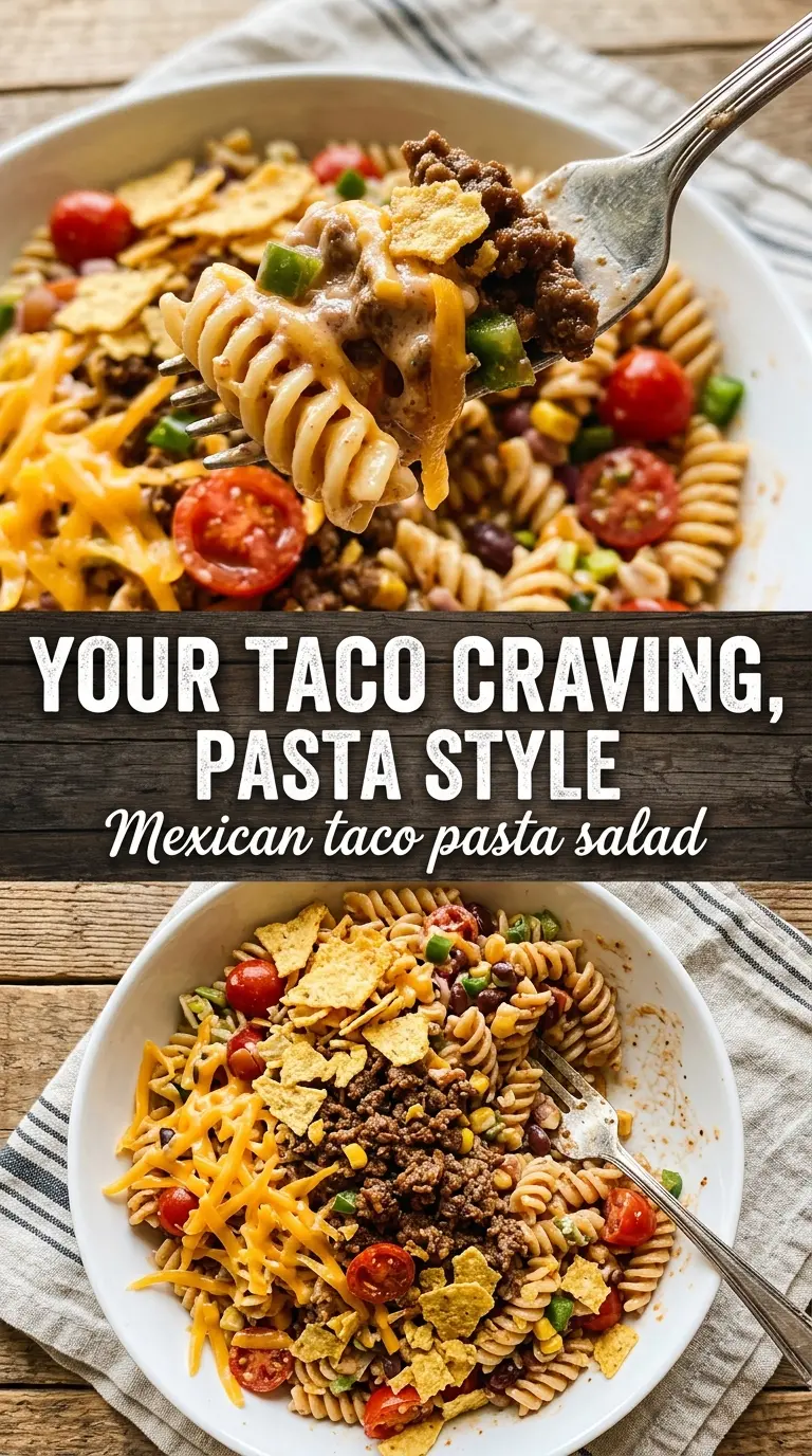 Mexican taco pasta salad colorful creamy