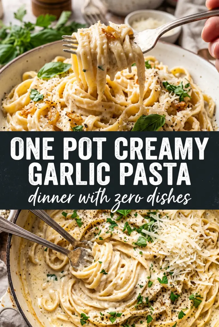 One Pot Creamy Garlic Pasta