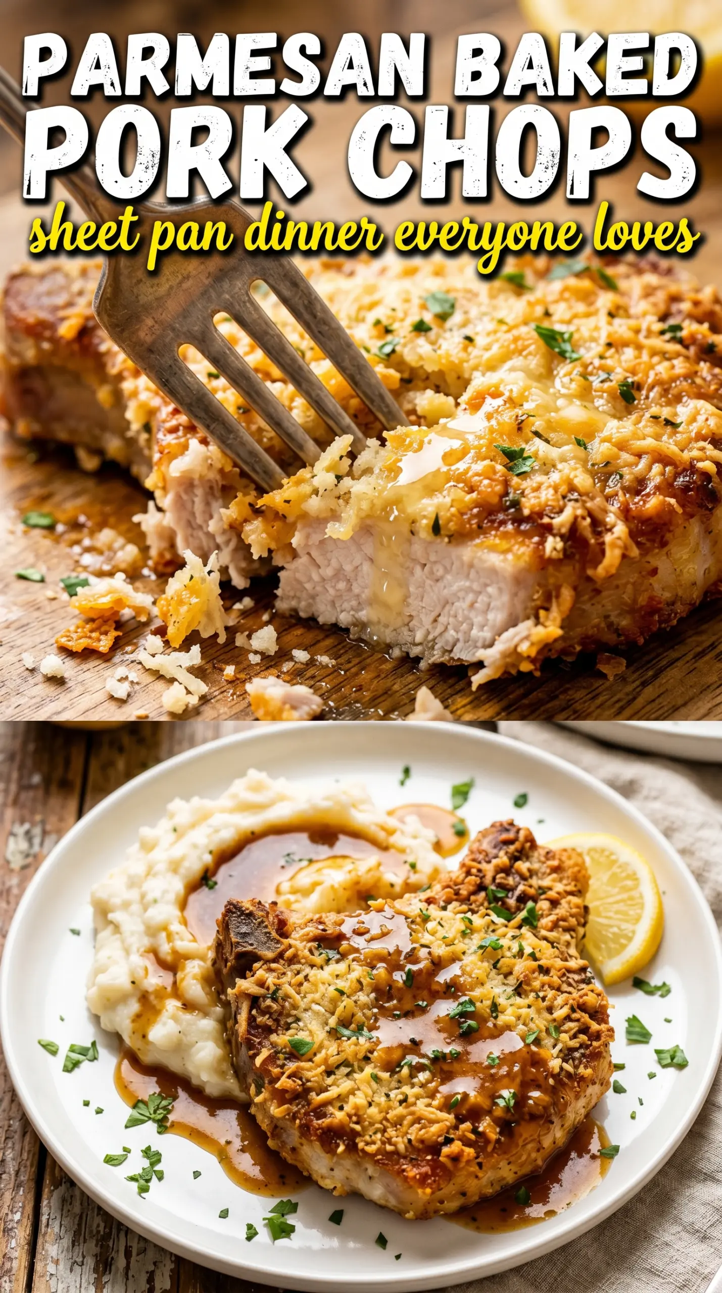 Parmesan baked pork chops crispy golden