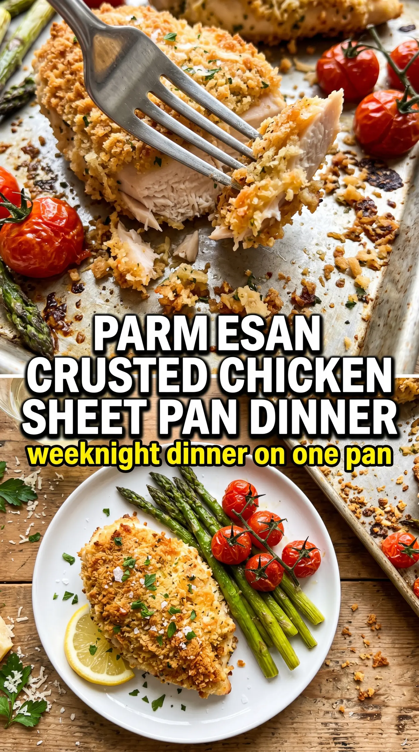 Sheet pan with protein and roasted vegetables