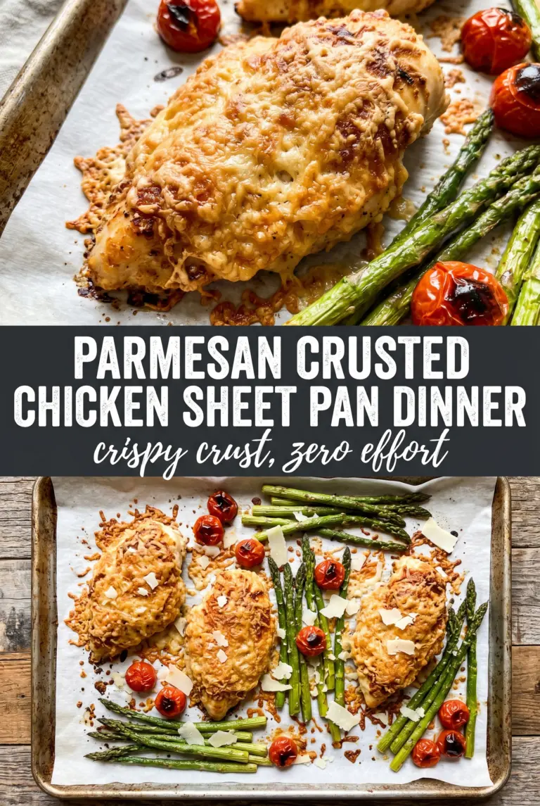 Parmesan Crusted Chicken Sheet Pan Dinner