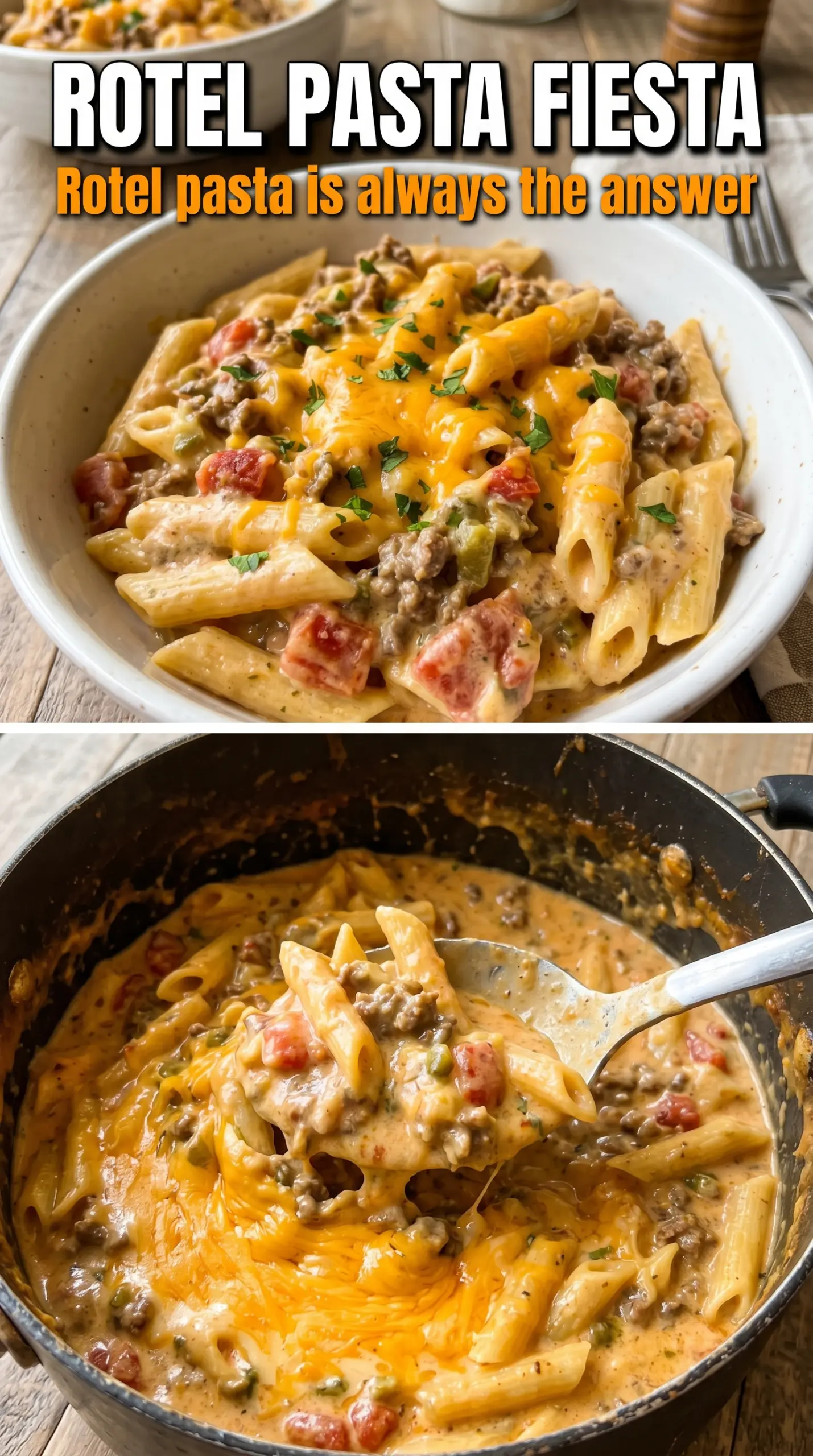 Rotel Pasta Fiesta creamy cheesy Tex-Mex pasta