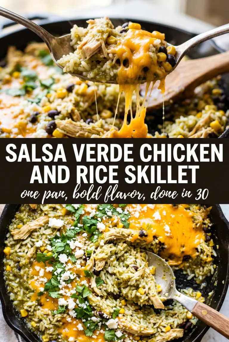 Salsa Verde Chicken and Rice Skillet
