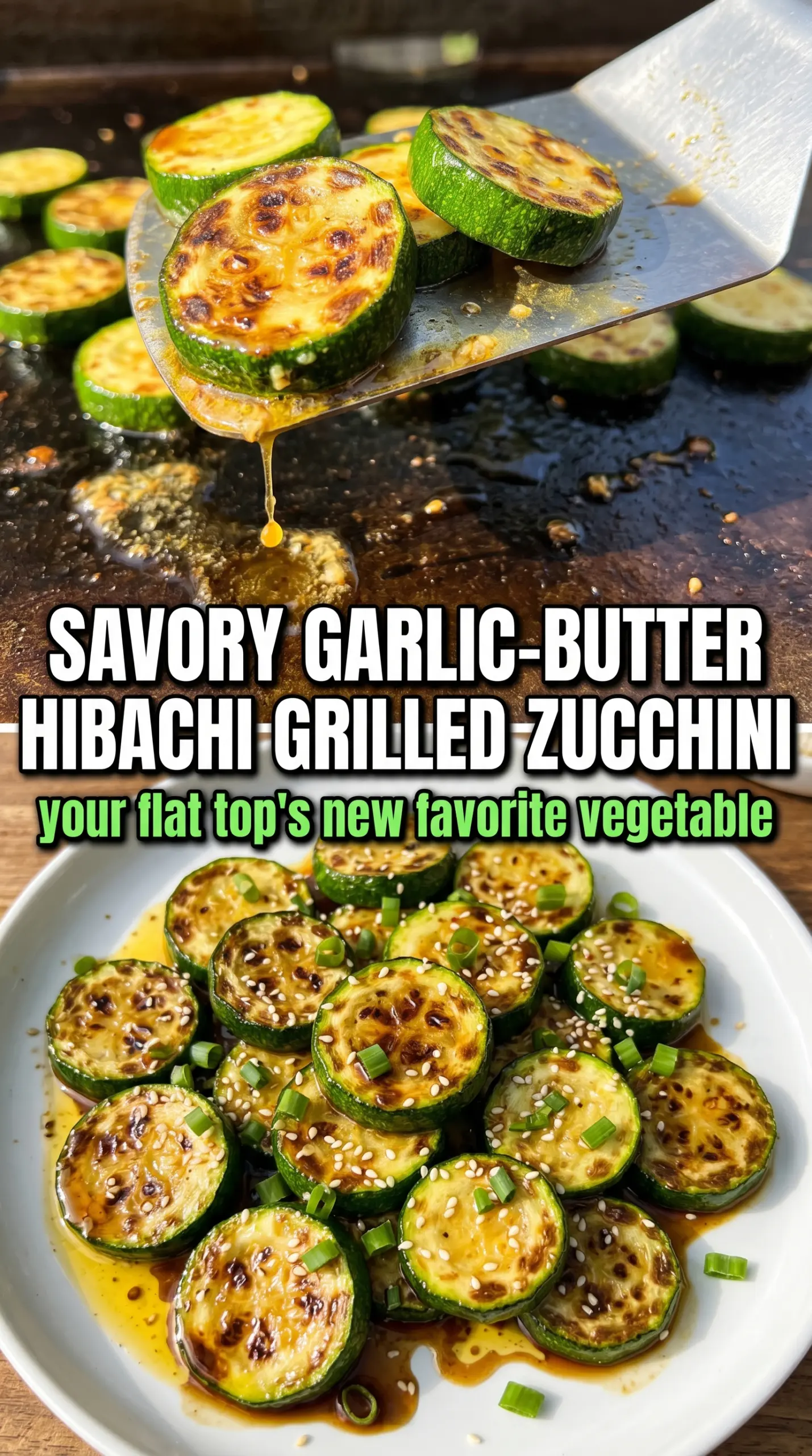 Grilled zucchini with char marks and glaze