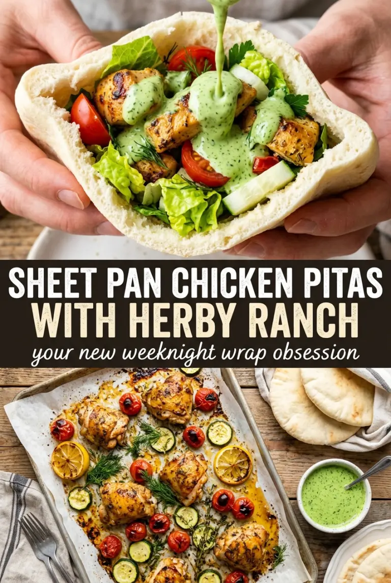 Sheet Pan Chicken Pitas with Herby Ranch