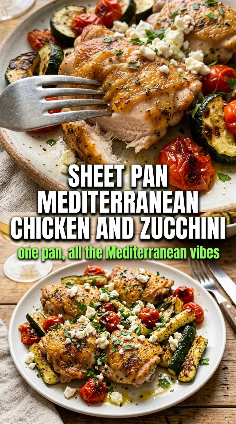 Sheet Pan Mediterranean Chicken and Zucchini lemony roasted
