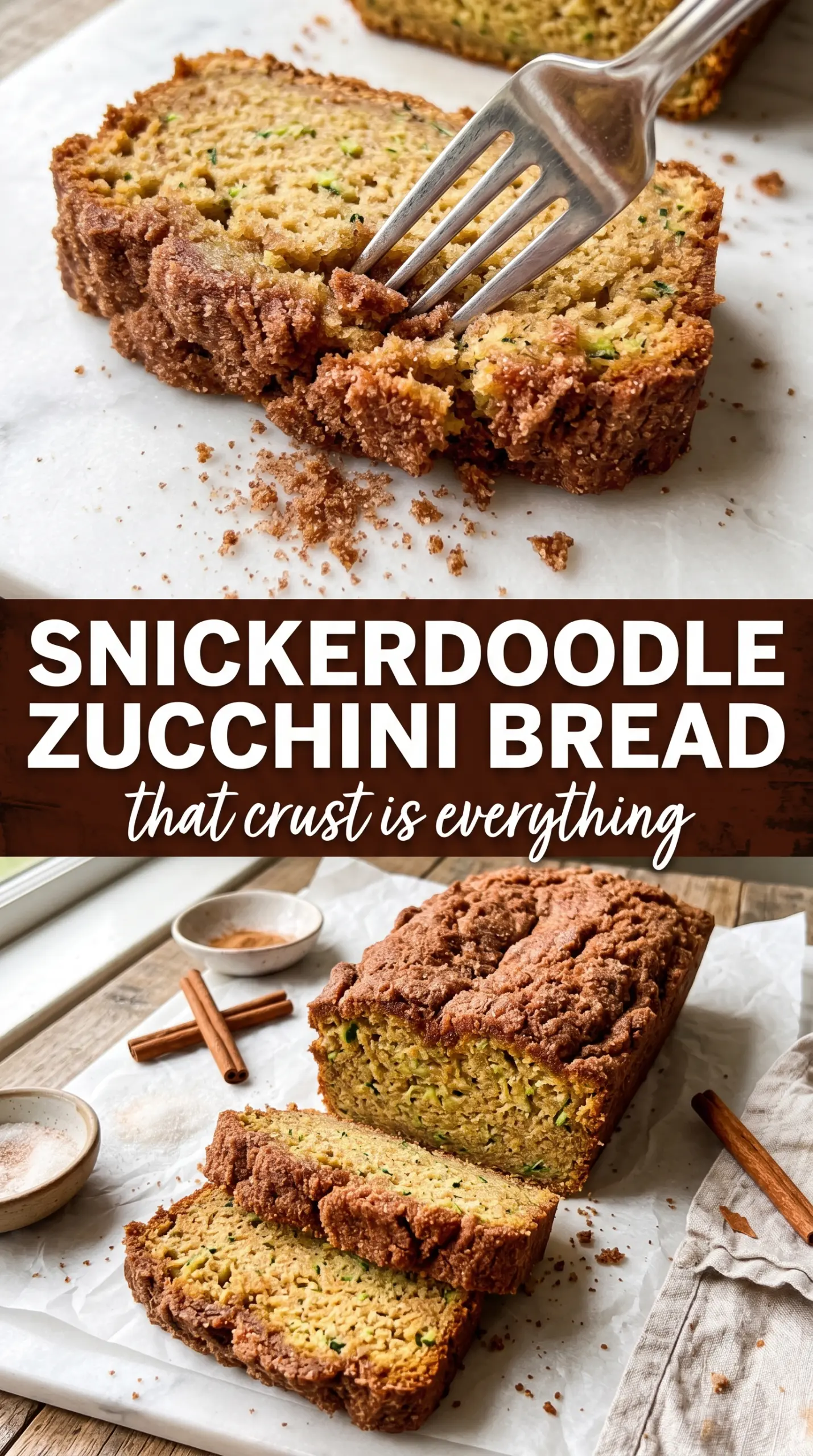 Snickerdoodle Zucchini Bread golden cinnamon sugar