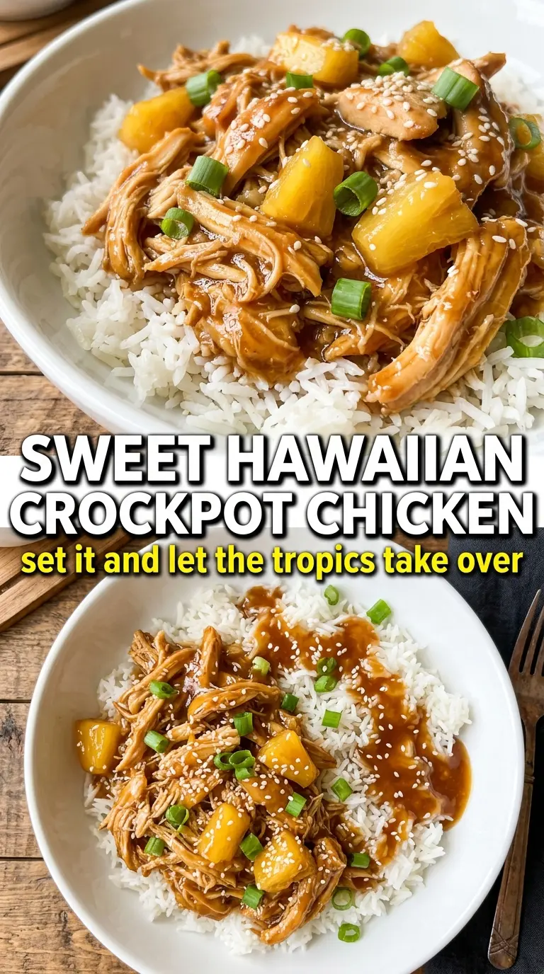 Sweet Hawaiian Crockpot Chicken tropical pineapple chicken