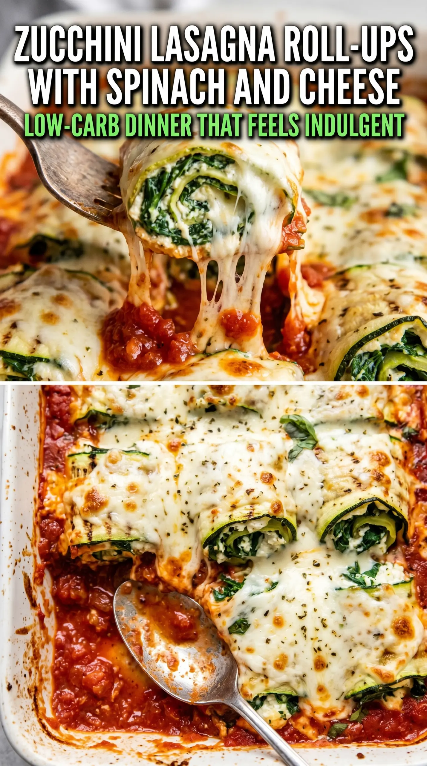 Slice of zucchini lasagna on a plate