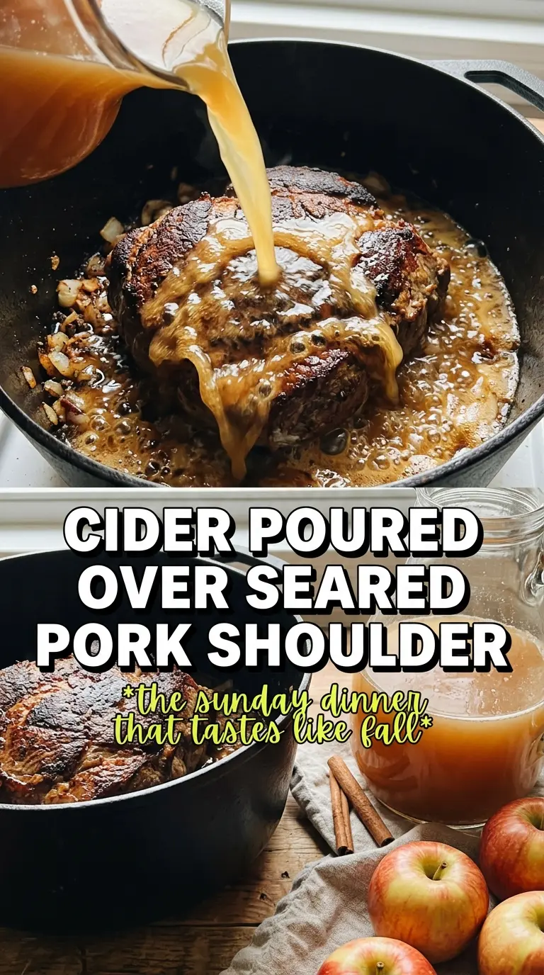 Apple Cider Braised Pork Shoulder savory caramelized
